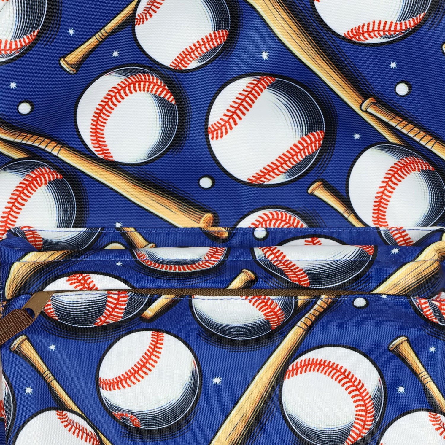 Batter Up! 16" Backpack Baseballs and Bats Travel School Book Bag for Daily Use