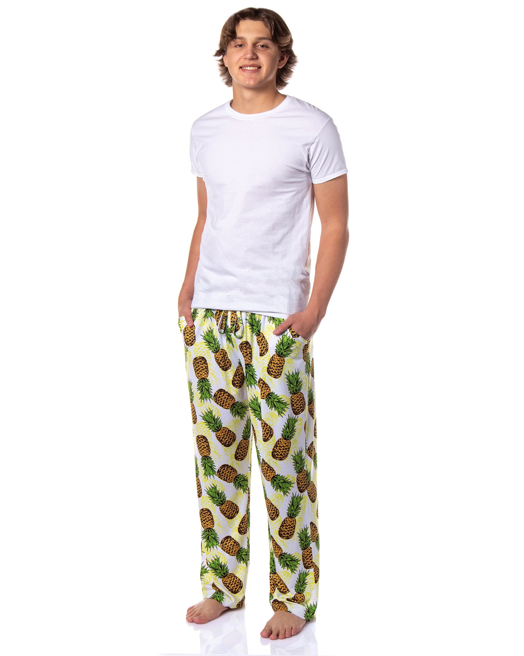 PJammy Men's Tropical Pineapple Tossed AOP Print Lounge Sleep Pajama Pants