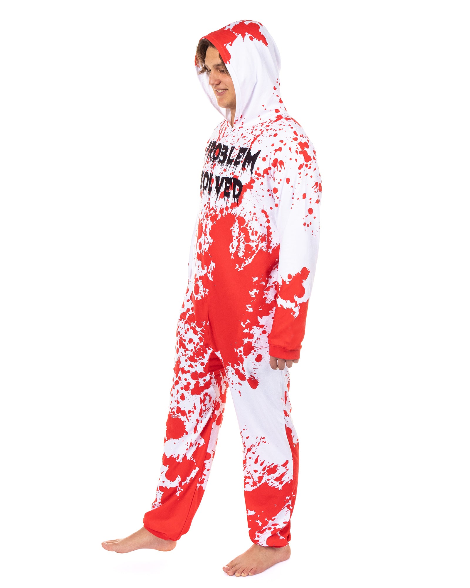 PJammy Problem Solved Union Suit Men's Horror Hooded Costume Pajama (2XL/3XL)