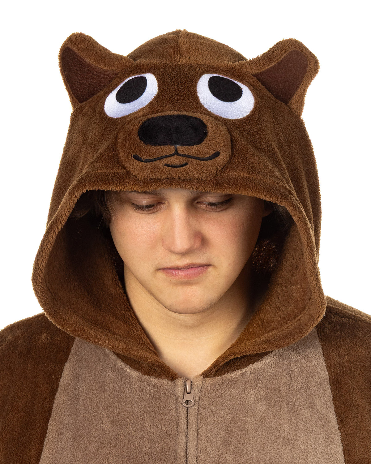 PJammy Brown Bear Union Suit Men's Kigurumi Hooded Costume Pajama