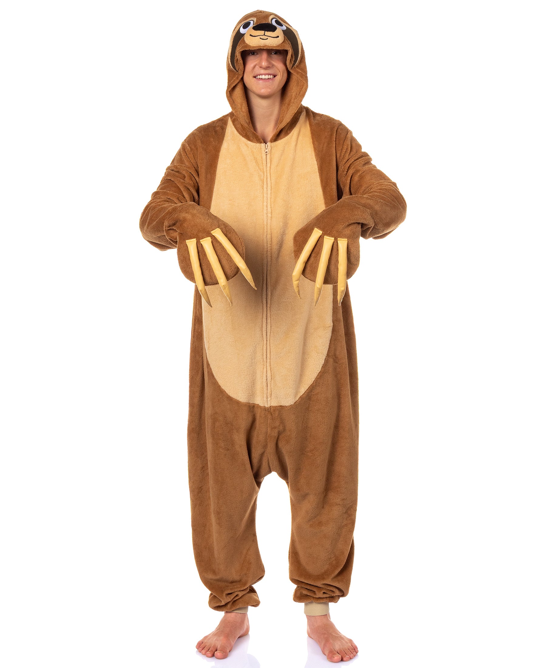 PJammy Sloth Union Suit Men's Kigurumi Hooded Costume Pajama (XXS/XS)