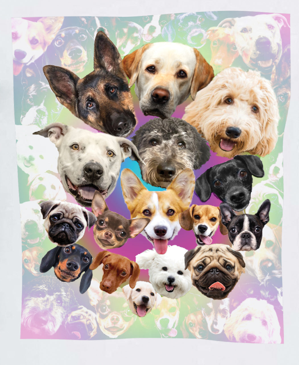 Cute Puppies and Dogs Pop Art Collage Shirt Puppies Galore Tee