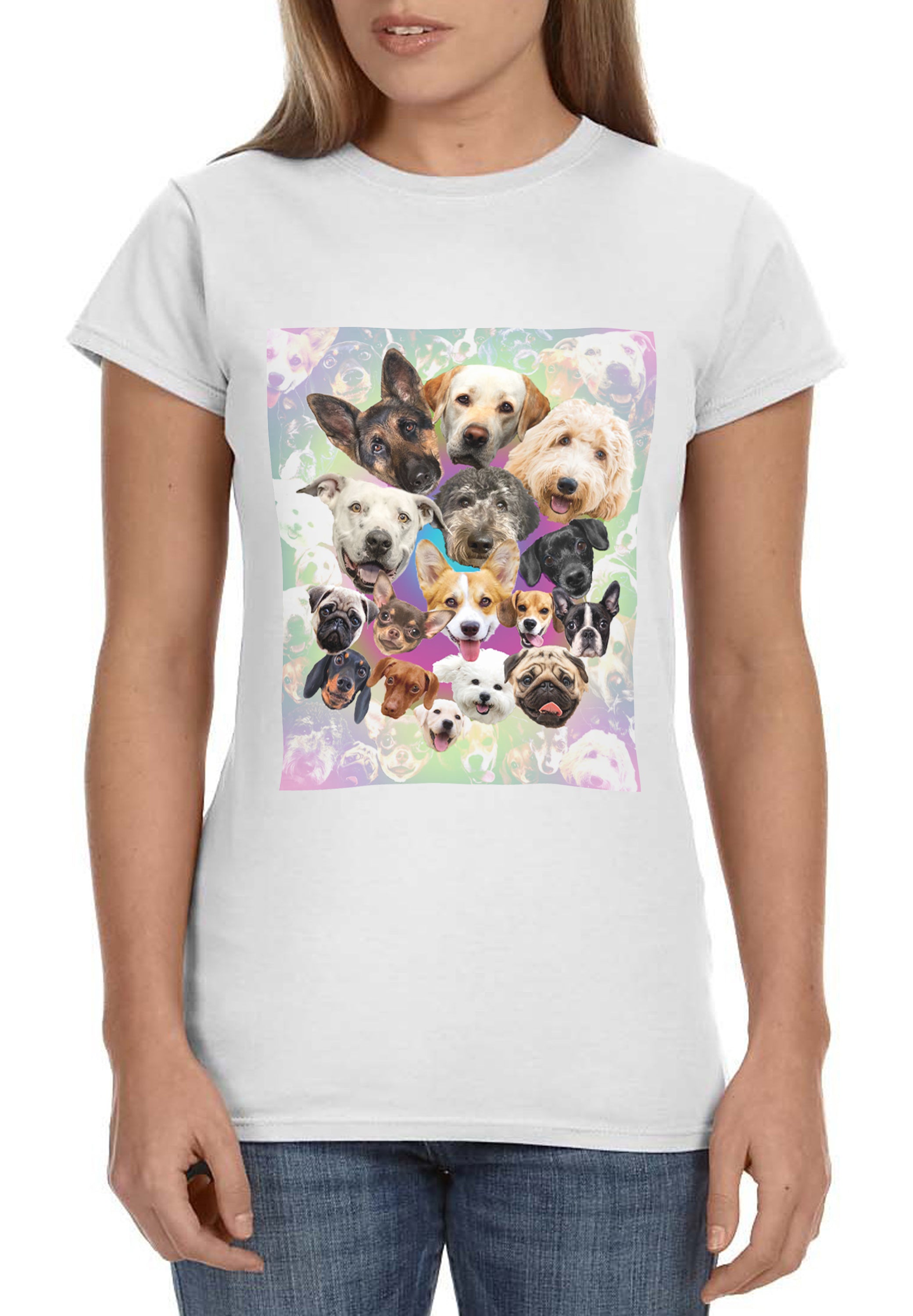 Cute Puppies and Dogs Pop Art Collage Mens Shirt Puppies Galore Tee