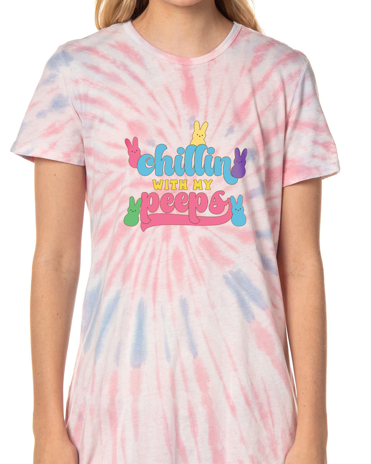 Easter Women's Chillin With My Peeps Marshmallow Candy Nightgown Pajama