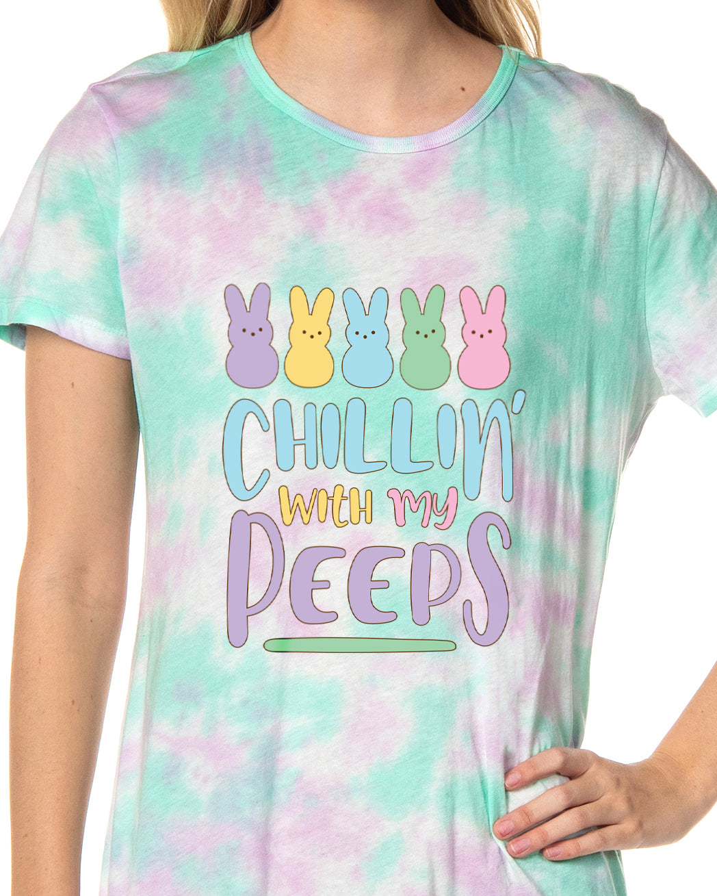 Easter Peeps Women's Chillin' Marshmallow Candy Pastel Nightgown Pajama