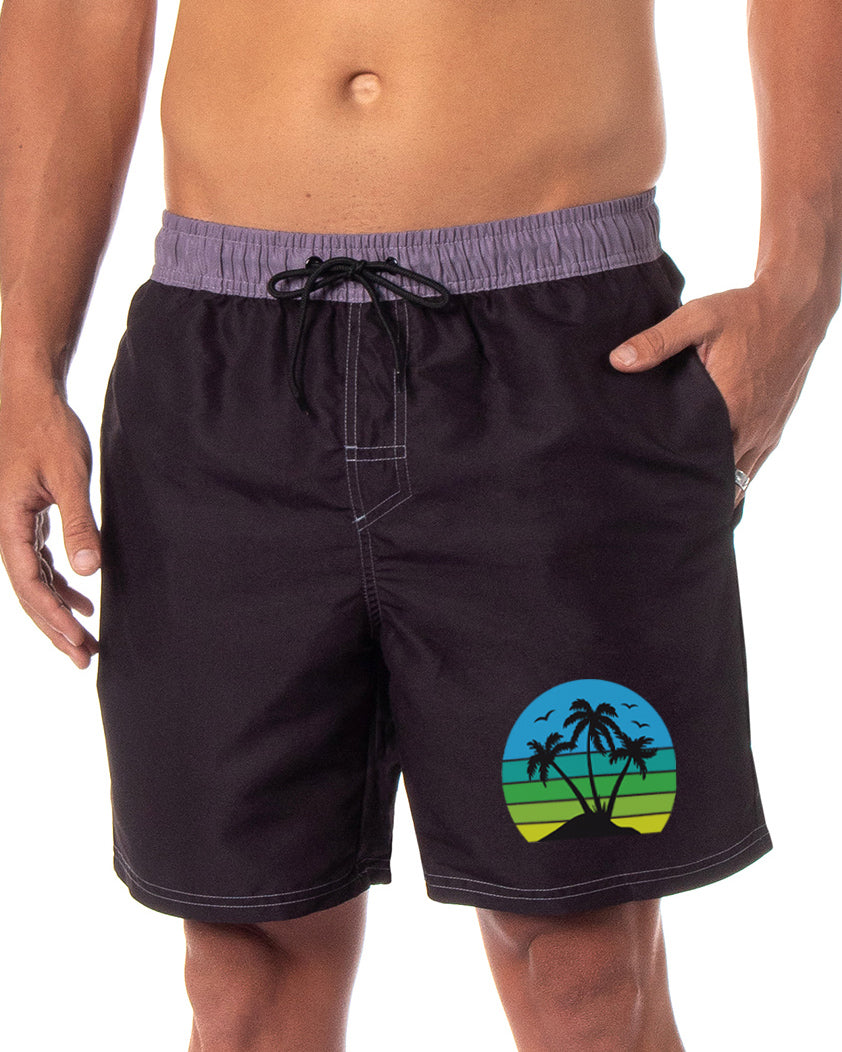 Men's Tropical Swimming Trunks Pool Waterpark Board Shorts Mesh Netting