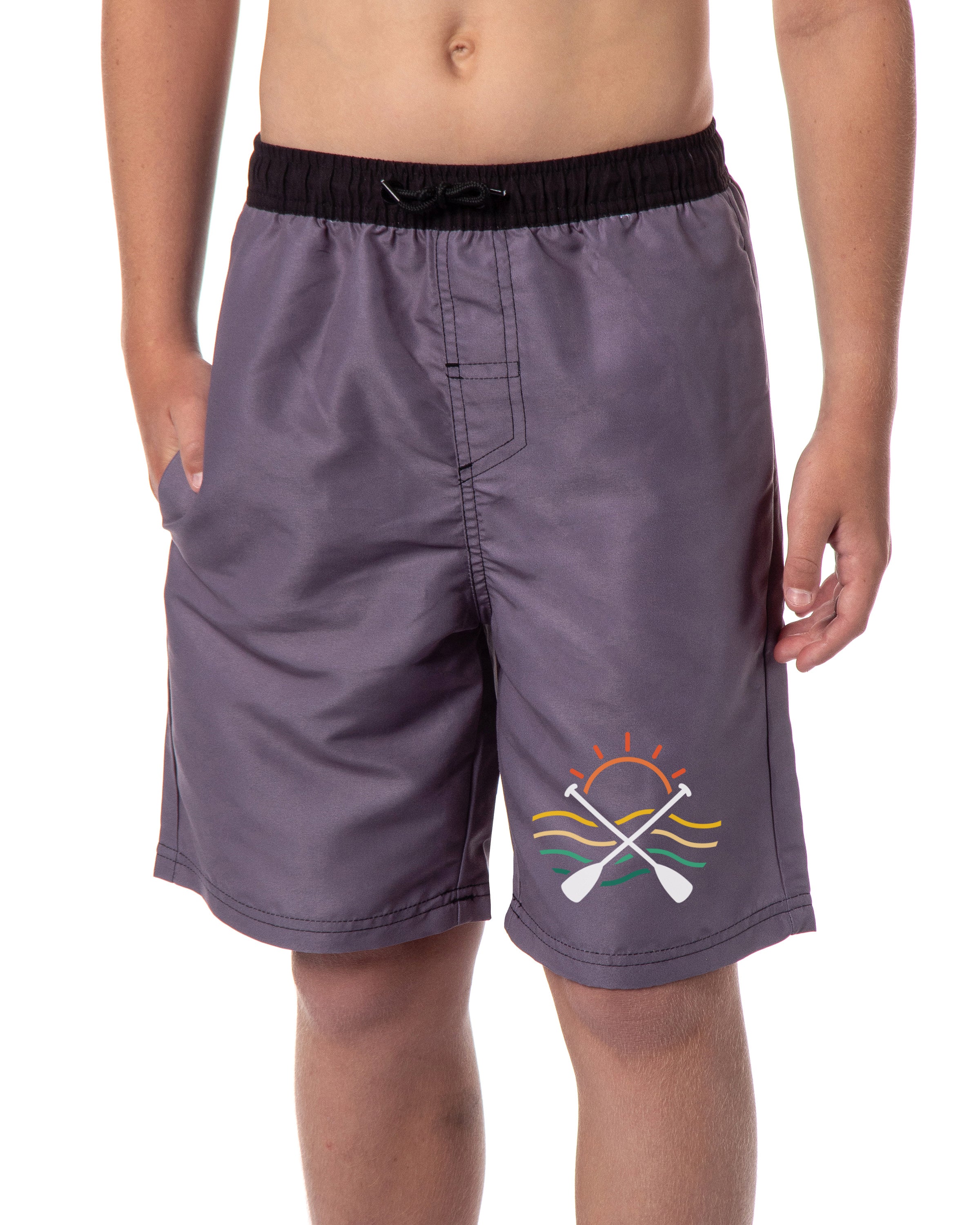 Boys' Sunset Swimming Trunks Pool Board Shorts Elastic Waistband