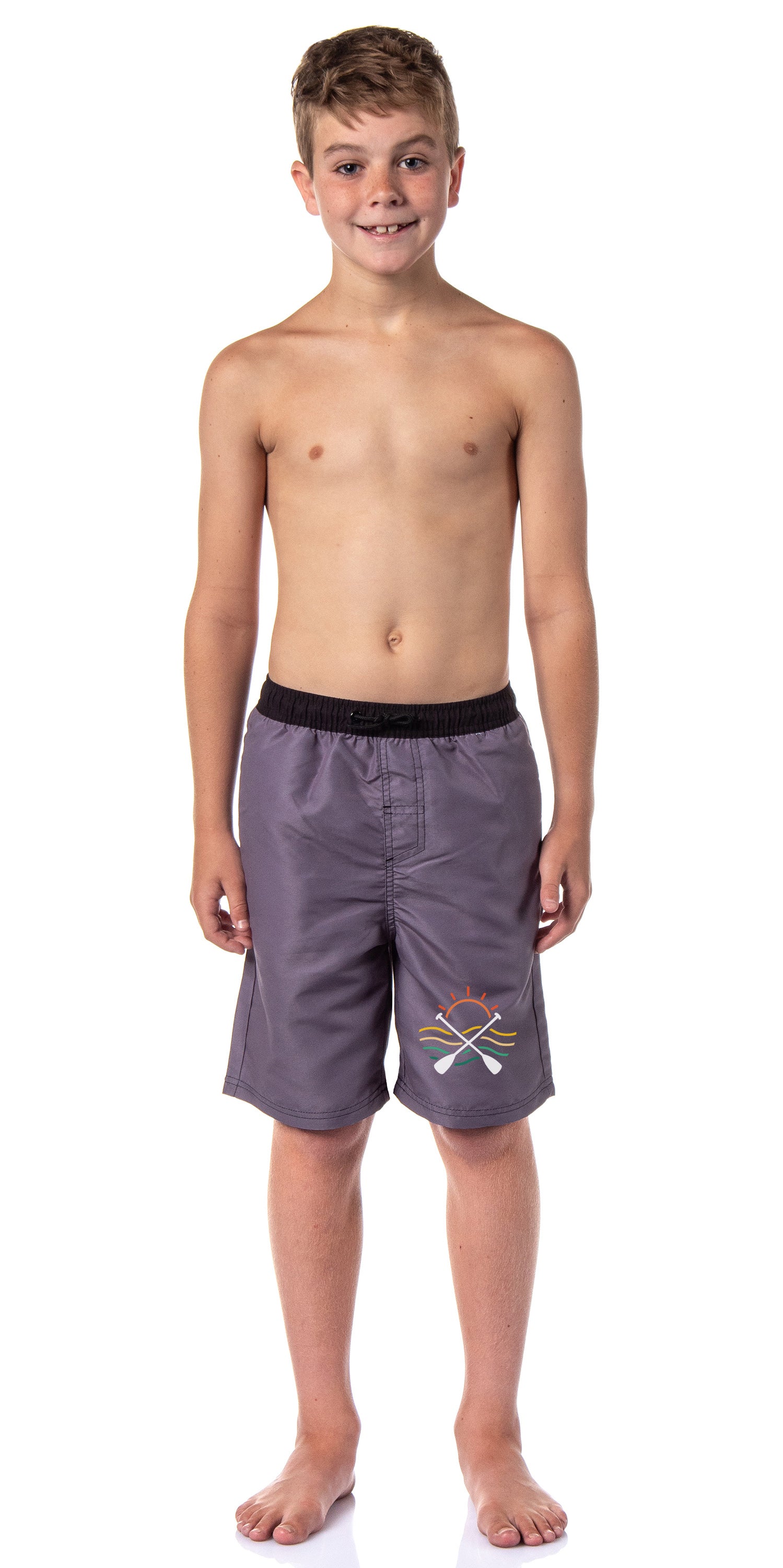 Boys' Sunset Swimming Trunks Pool Board Shorts Elastic Waistband