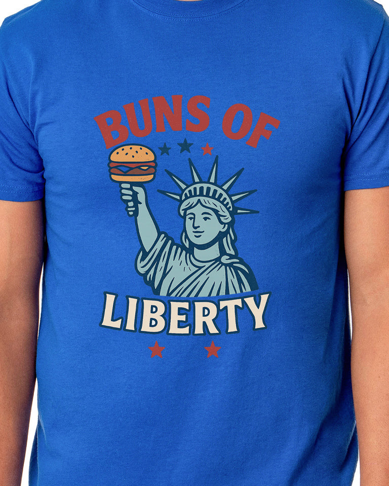 Men's Buns of Liberty Statue of Liberty Patriotic Funny T-Shirt