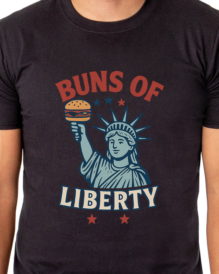 Men's Buns of Liberty Statue of Liberty Patriotic Funny T-Shirt