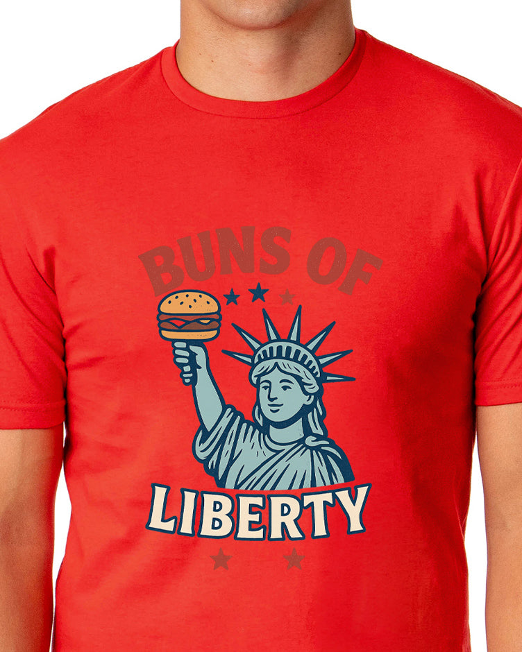 Men's Buns of Liberty Statue of Liberty Patriotic Funny T-Shirt