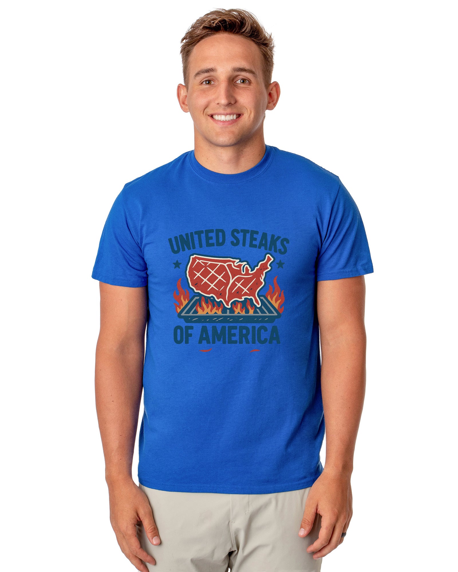Men's United Steaks of America Patriotic Funny T-Shirt For Adults