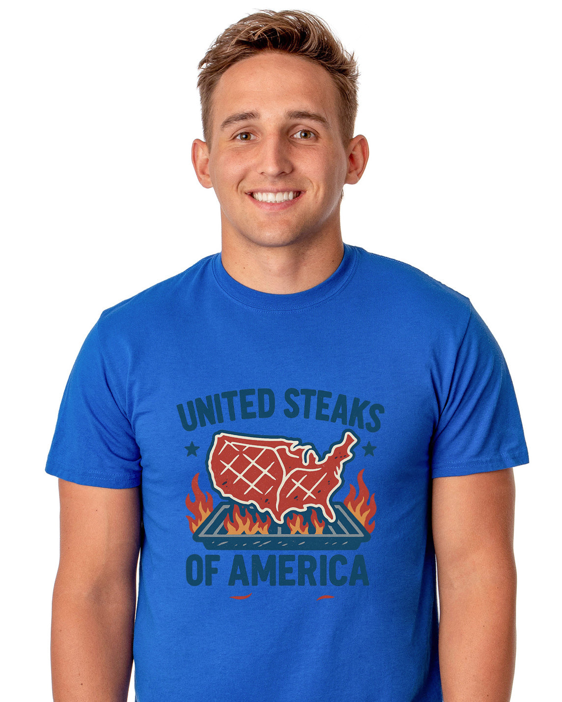 Men's United Steaks of America Patriotic Funny T-Shirt For Adults