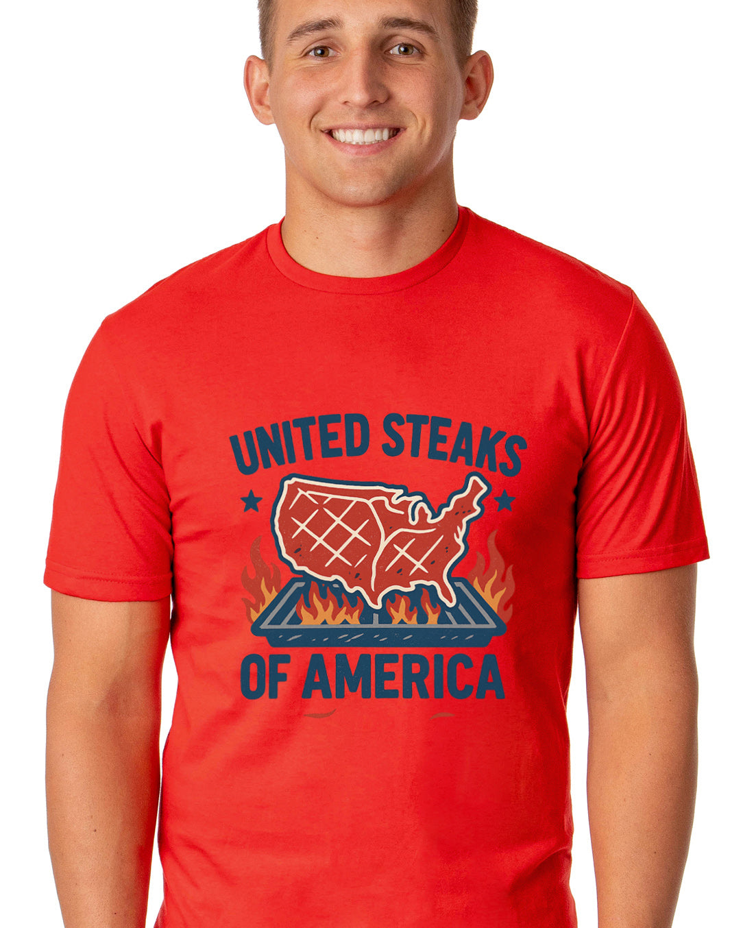 Men's United Steaks of America Patriotic Funny T-Shirt For Adults