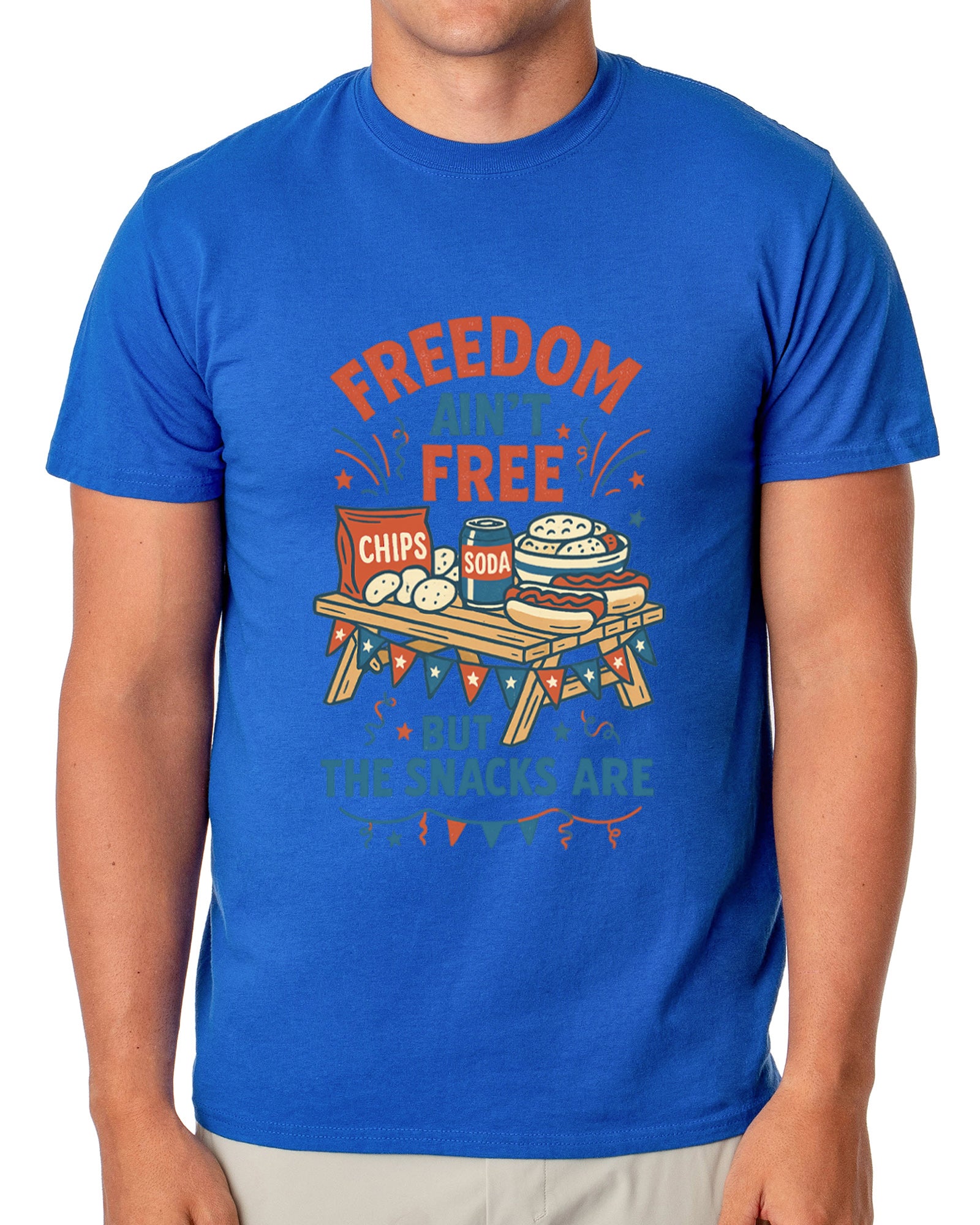 Independence Day T-Shirt Men's Freedom Isn't Free Snacks Novelty Tee