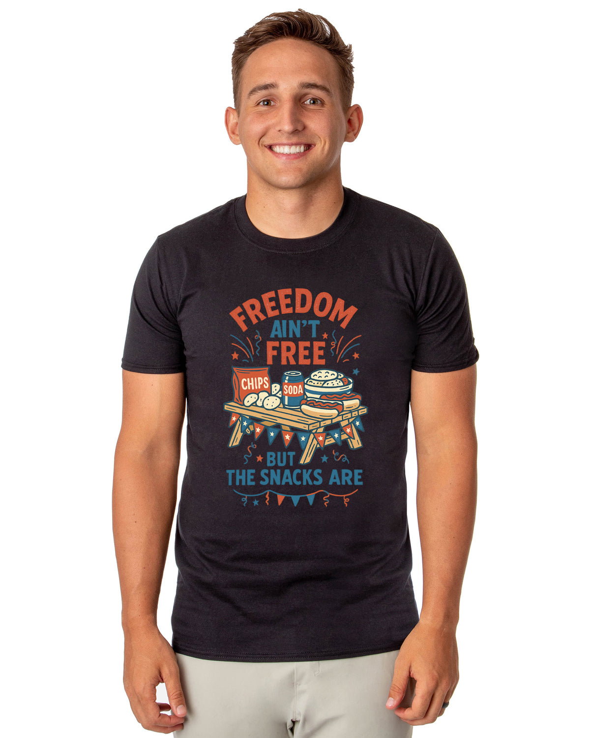 Independence Day T-Shirt Men's Freedom Isn't Free Adult Novelty USA Tee