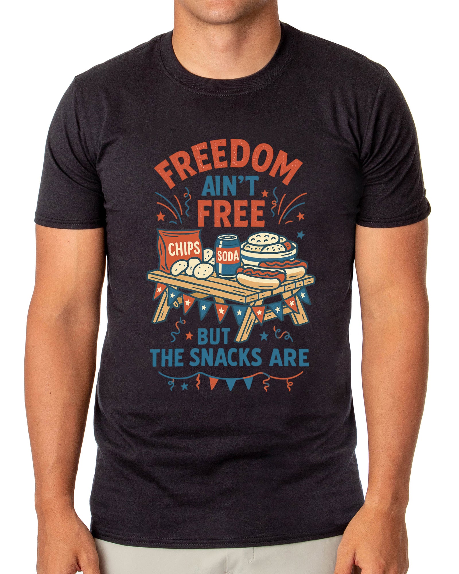 Independence Day T-Shirt Men's Freedom Isn't Free Snacks Novelty Tee
