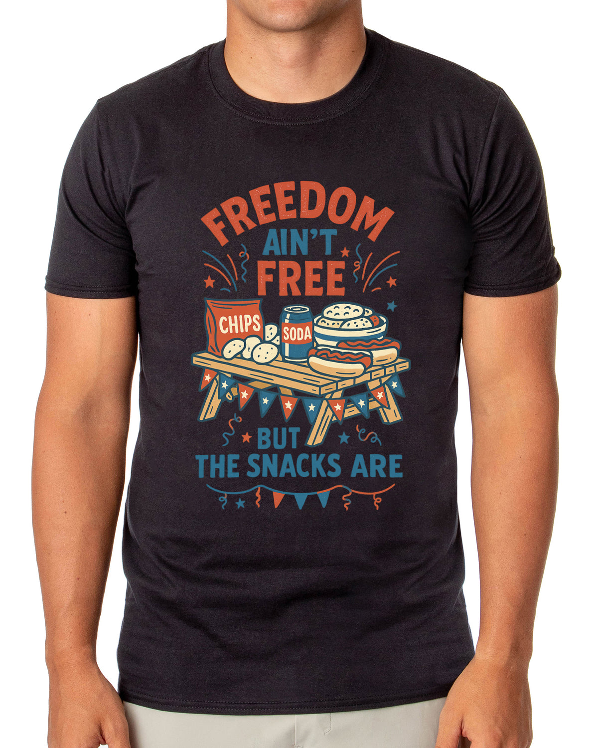 Independence Day T-Shirt Men's Freedom Isn't Free Adult Novelty USA Tee