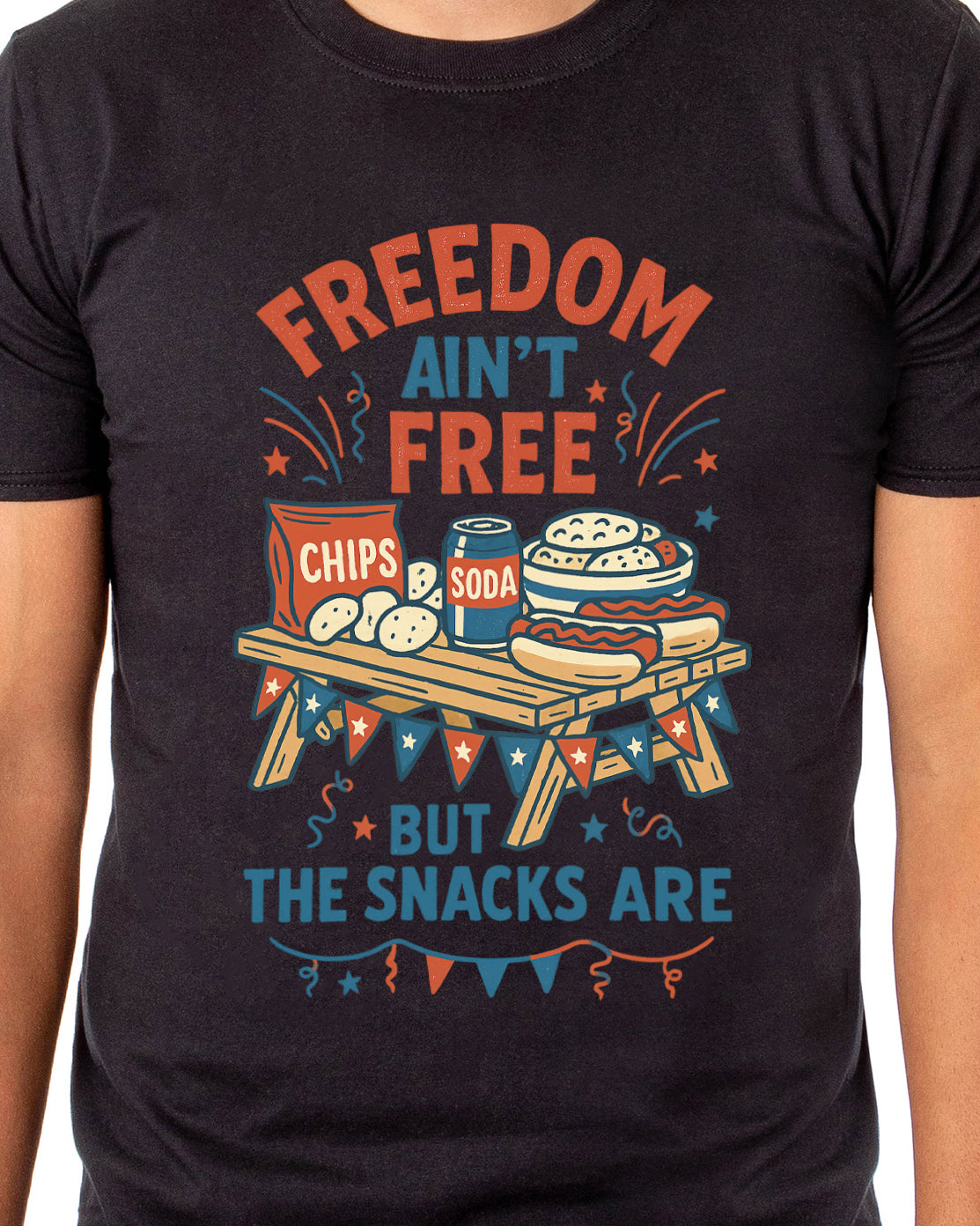 Independence Day T-Shirt Men's Freedom Isn't Free Adult Novelty USA Tee