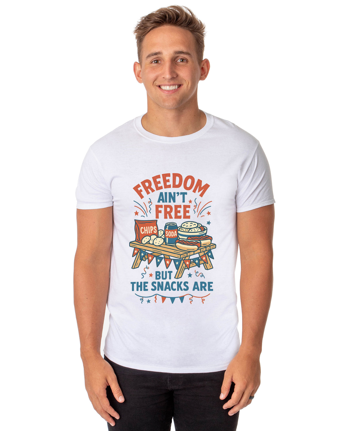 Independence Day T-Shirt Men's Freedom Isn't Free Adult Novelty USA Tee