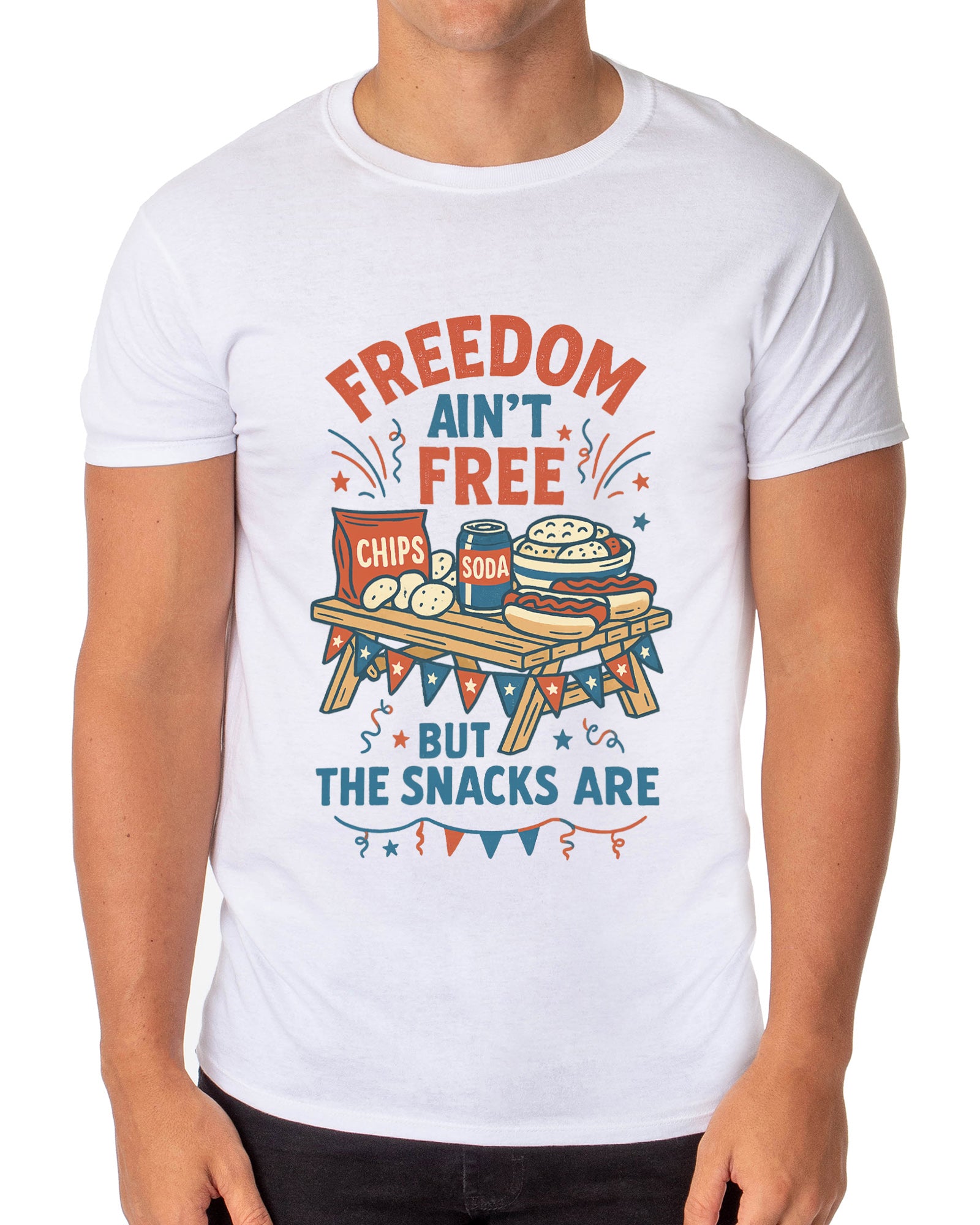 Independence Day T-Shirt Men's Freedom Isn't Free Snacks Novelty Tee