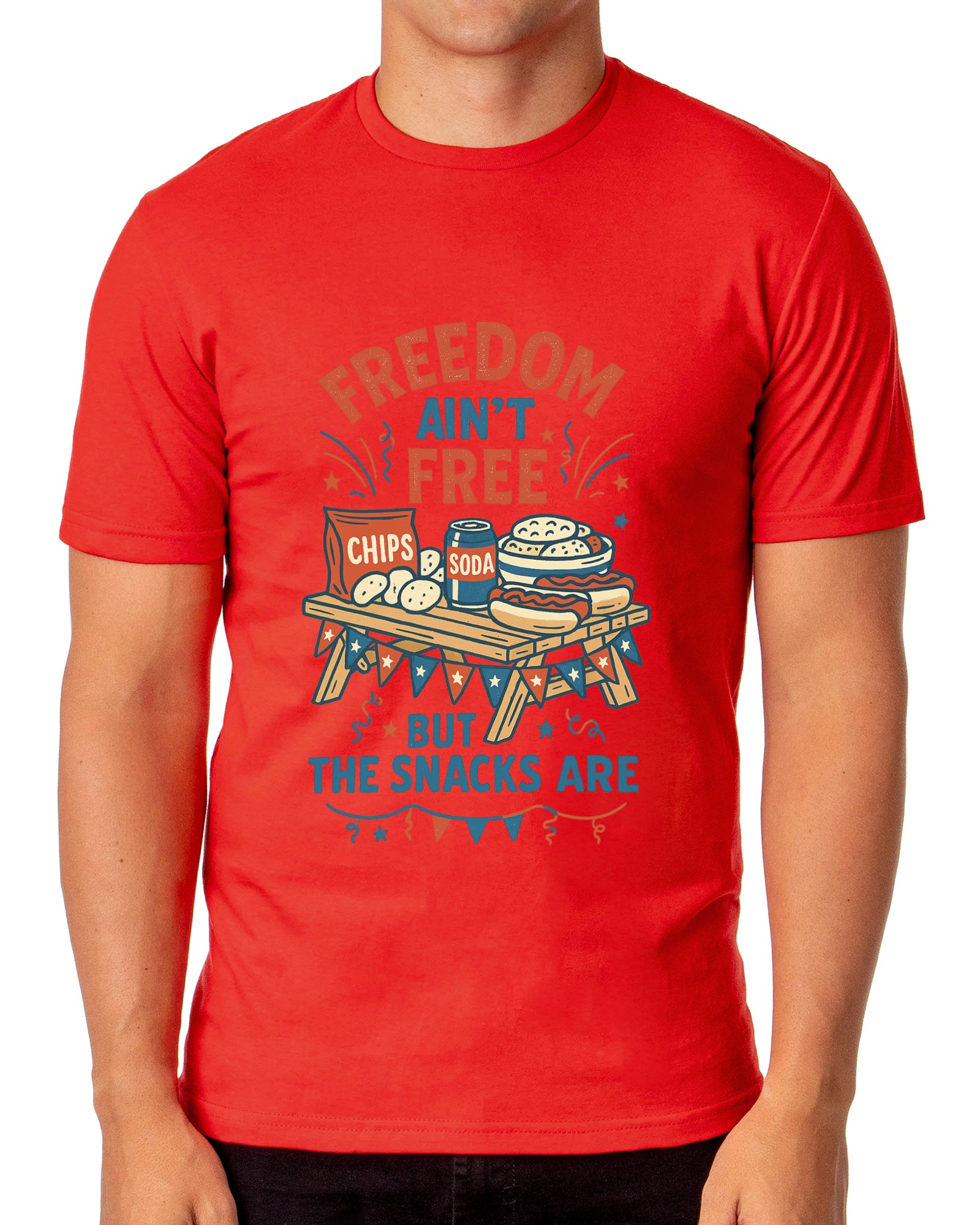 Independence Day T-Shirt Men's Freedom Isn't Free Snacks Novelty Tee