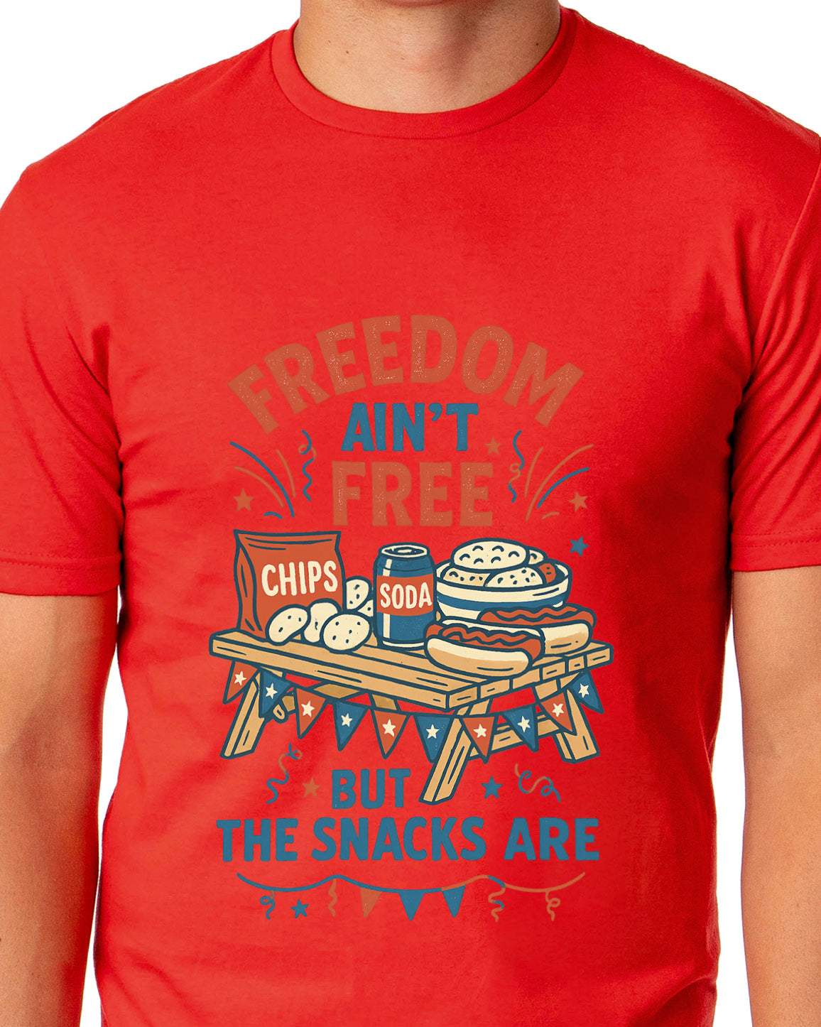 Independence Day T-Shirt Men's Freedom Isn't Free Adult Novelty USA Tee