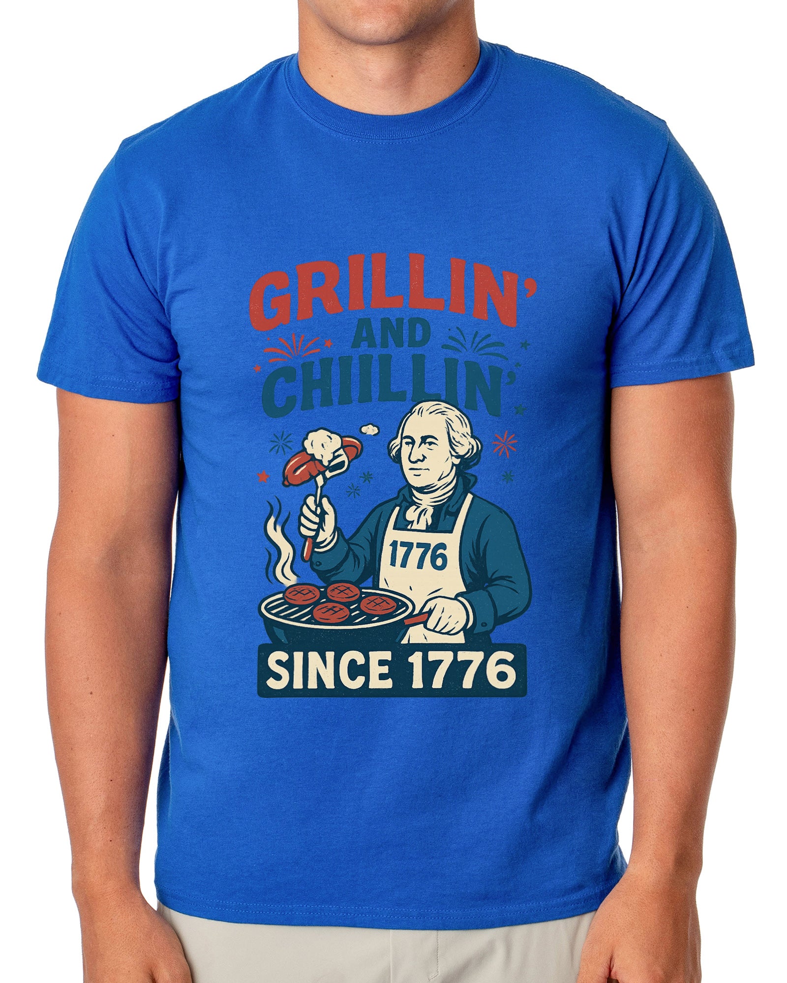 Men's Grillin' and Chillin' Since 1776 4th of July Adult T-Shirt
