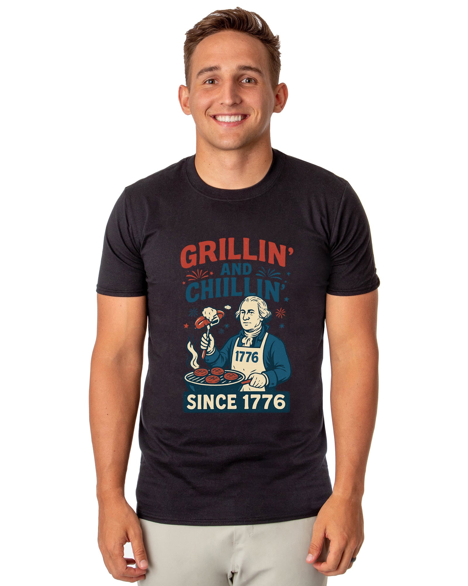 Men's Grillin' and Chillin' Since 1776 4th of July Adult T-Shirt