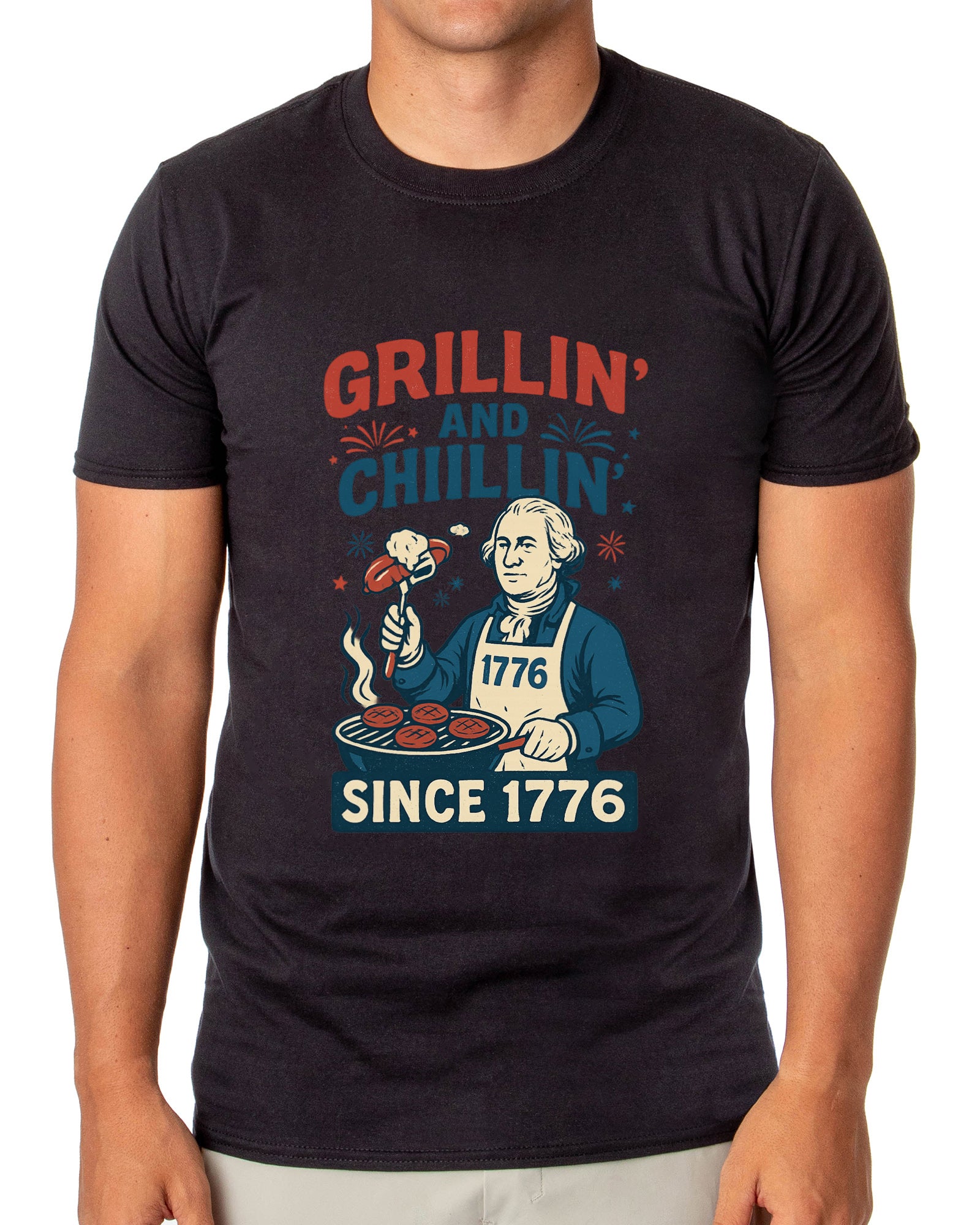 Men's Grillin' and Chillin' Since 1776 4th of July Adult T-Shirt