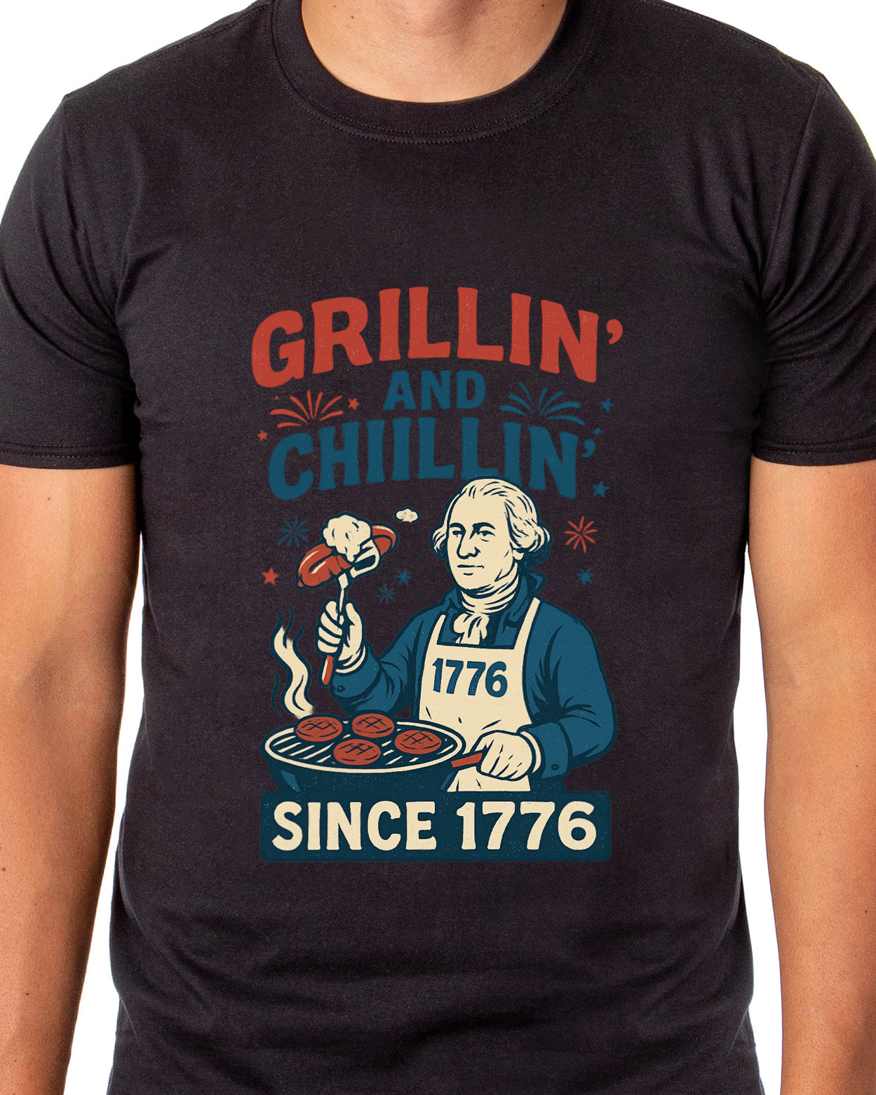 Men's Grillin' and Chillin' Since 1776 4th of July Adult T-Shirt