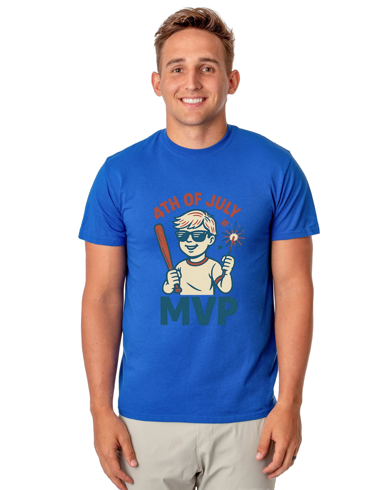 Men's 4th of July MVP Fireworks Independence Day Patriotic Funny T-Shirt For Adults