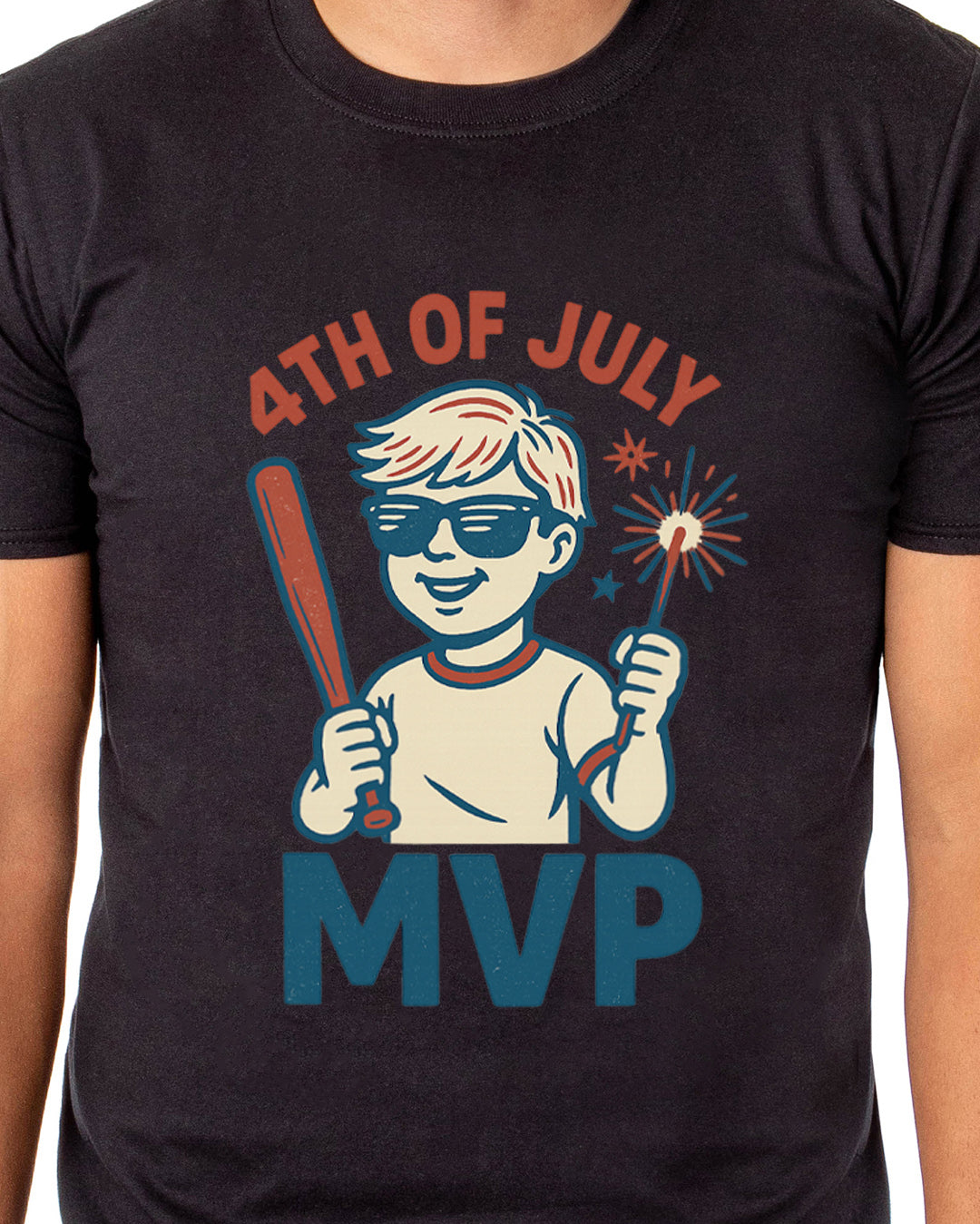 Men's 4th of July MVP Fireworks Independence Day Patriotic Funny T-Shirt For Adults