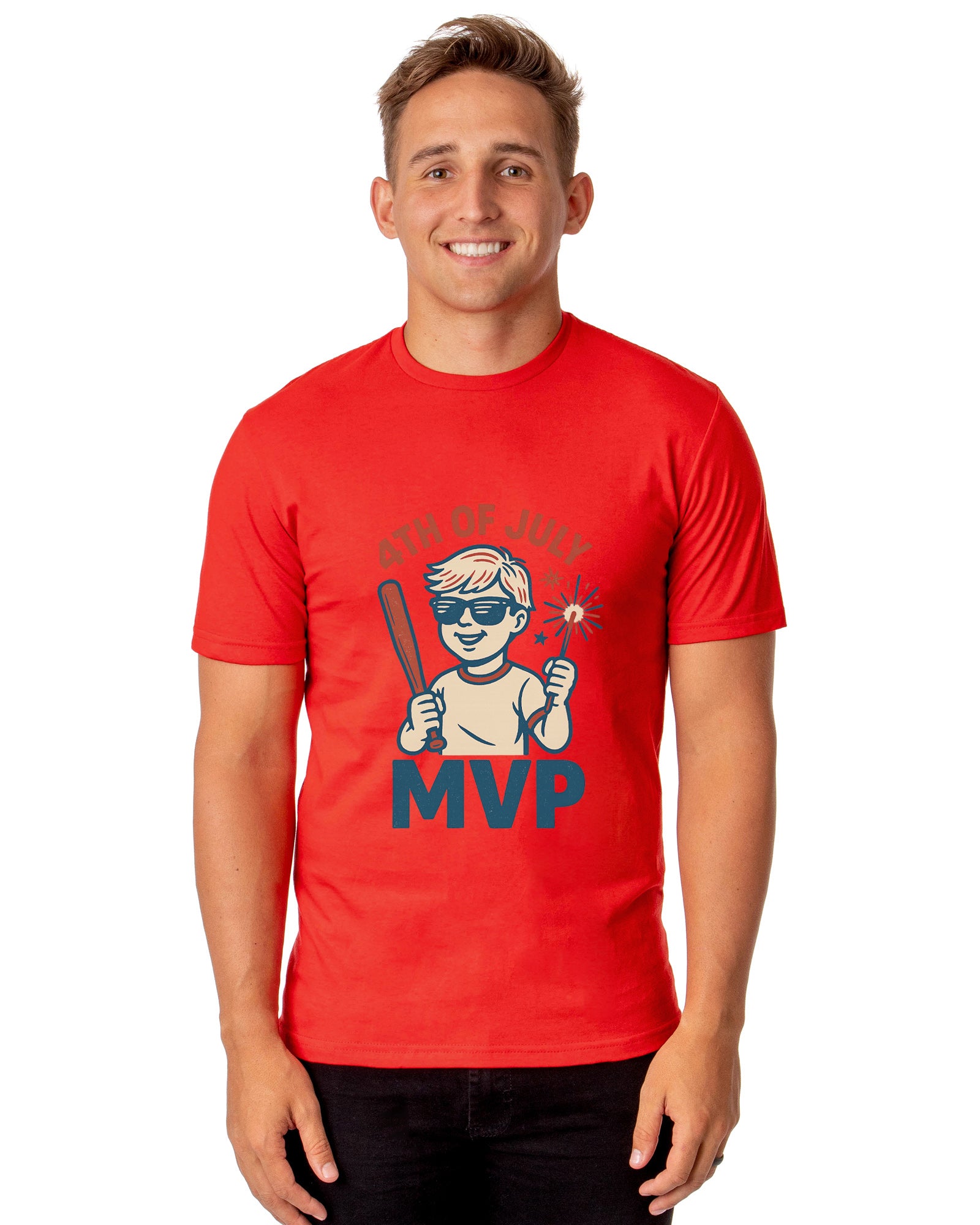 Men's 4th of July MVP Fireworks Independence Day Patriotic Funny T-Shirt For Adults