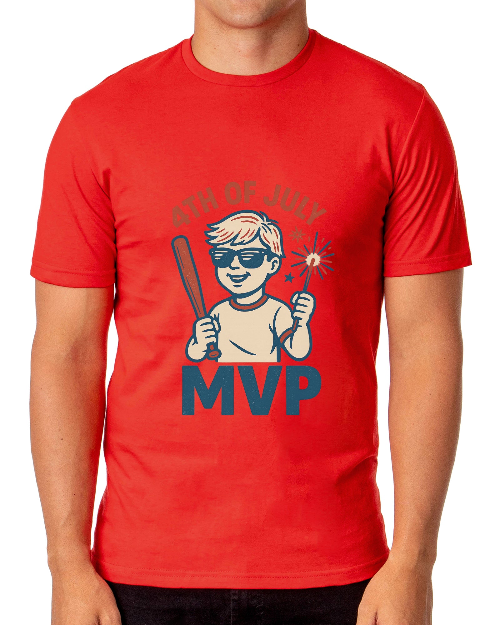 Men's 4th of July MVP Fireworks Independence Day Patriotic Funny T-Shirt For Adults