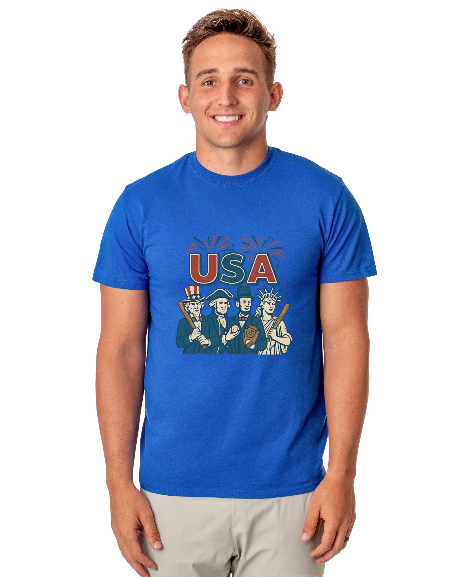 All-Stars of America T-Shirt Men's Baseball Inspired USA Adult Tee