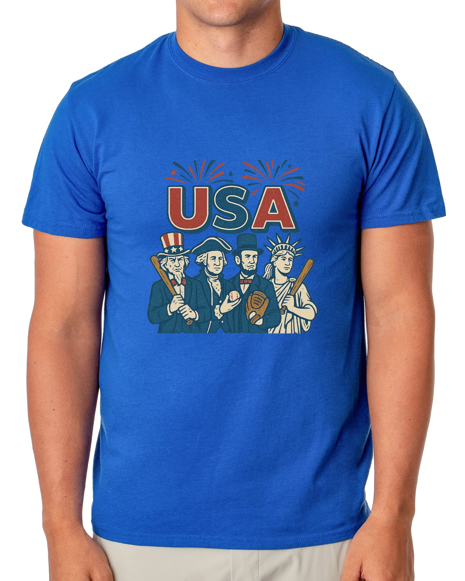 All-Stars of America T-Shirt Men's Baseball Inspired USA Adult Tee