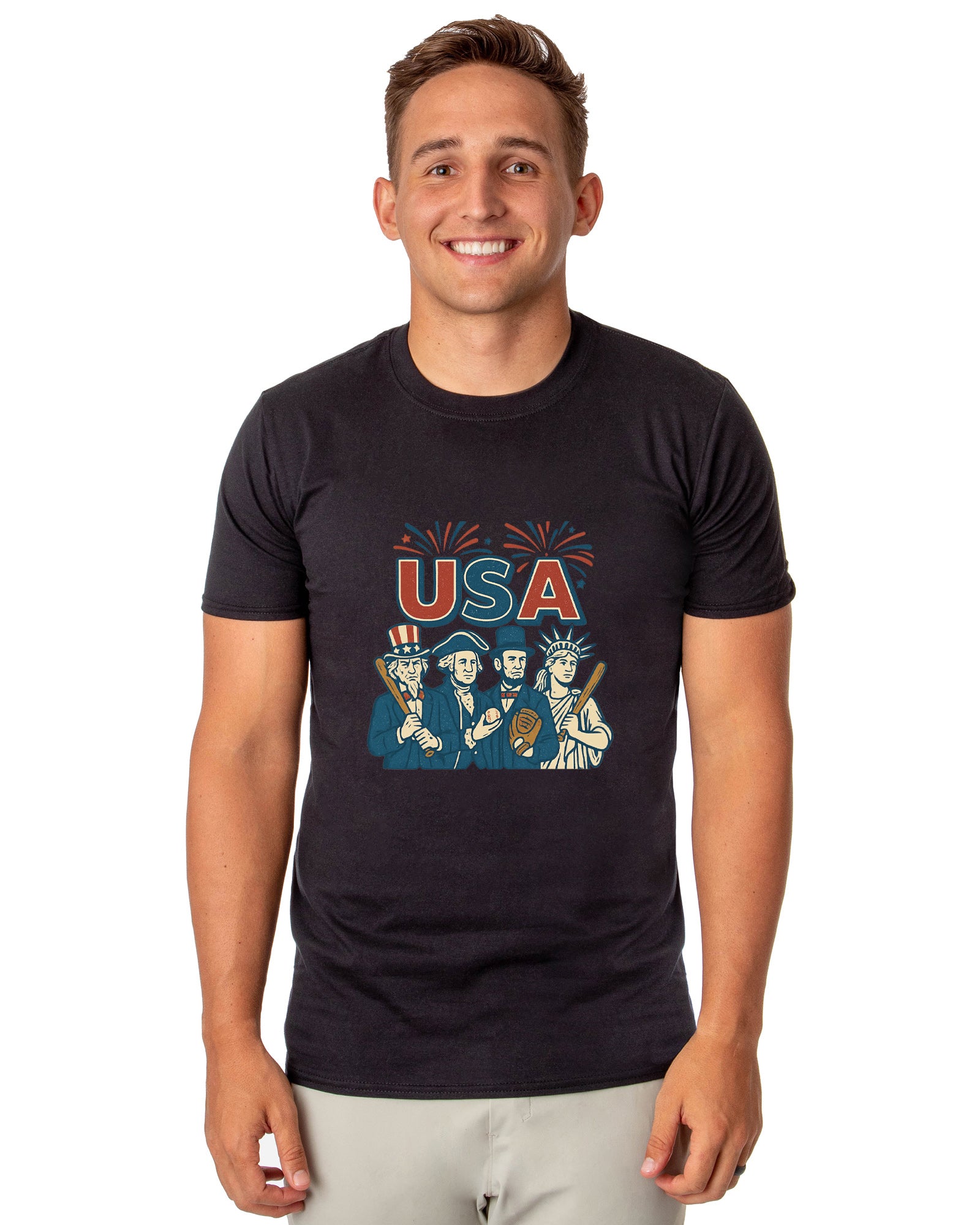 All-Stars of America T-Shirt Men's Baseball Inspired USA Adult Tee