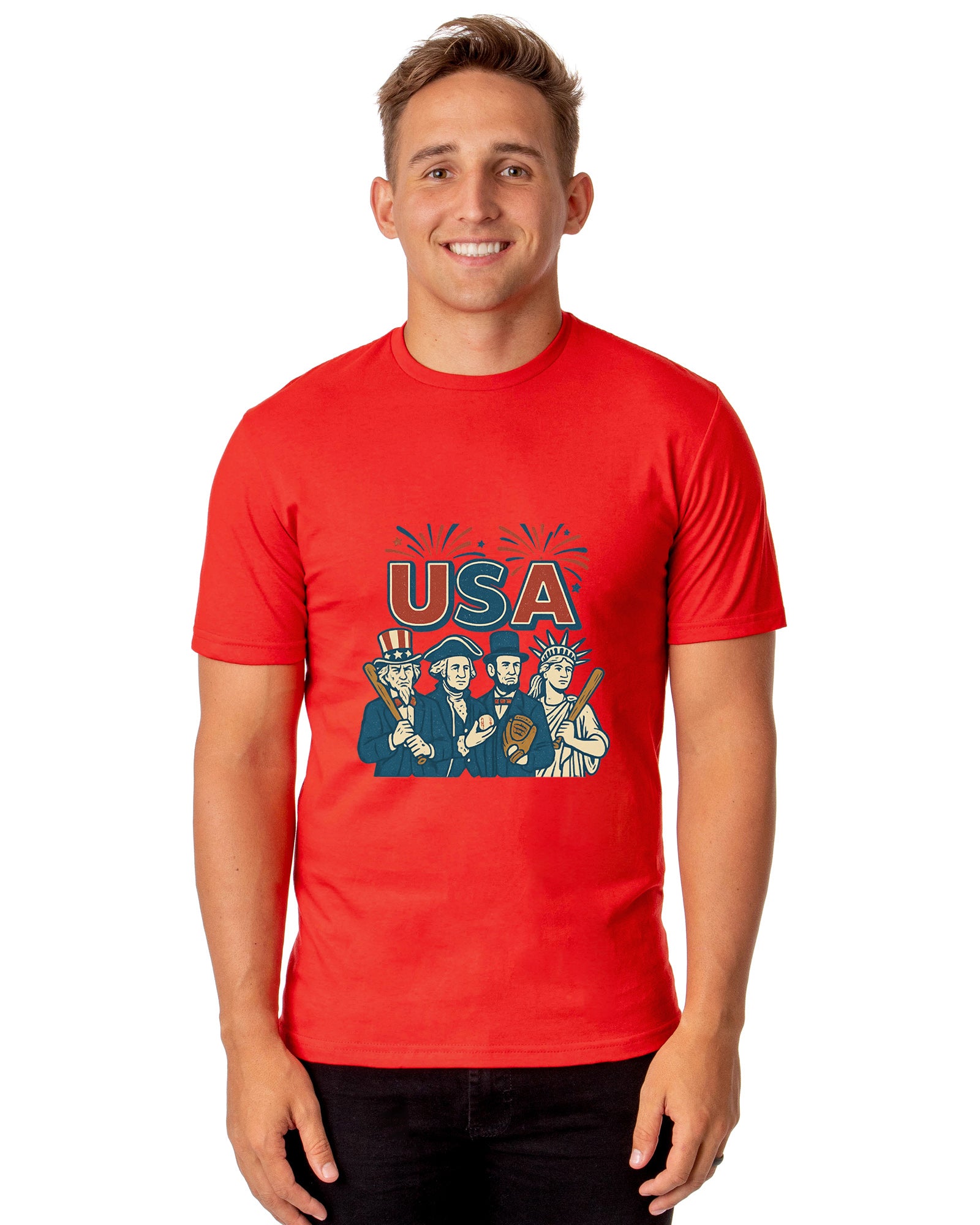 All-Stars of America T-Shirt Men's Baseball Inspired USA Adult Tee