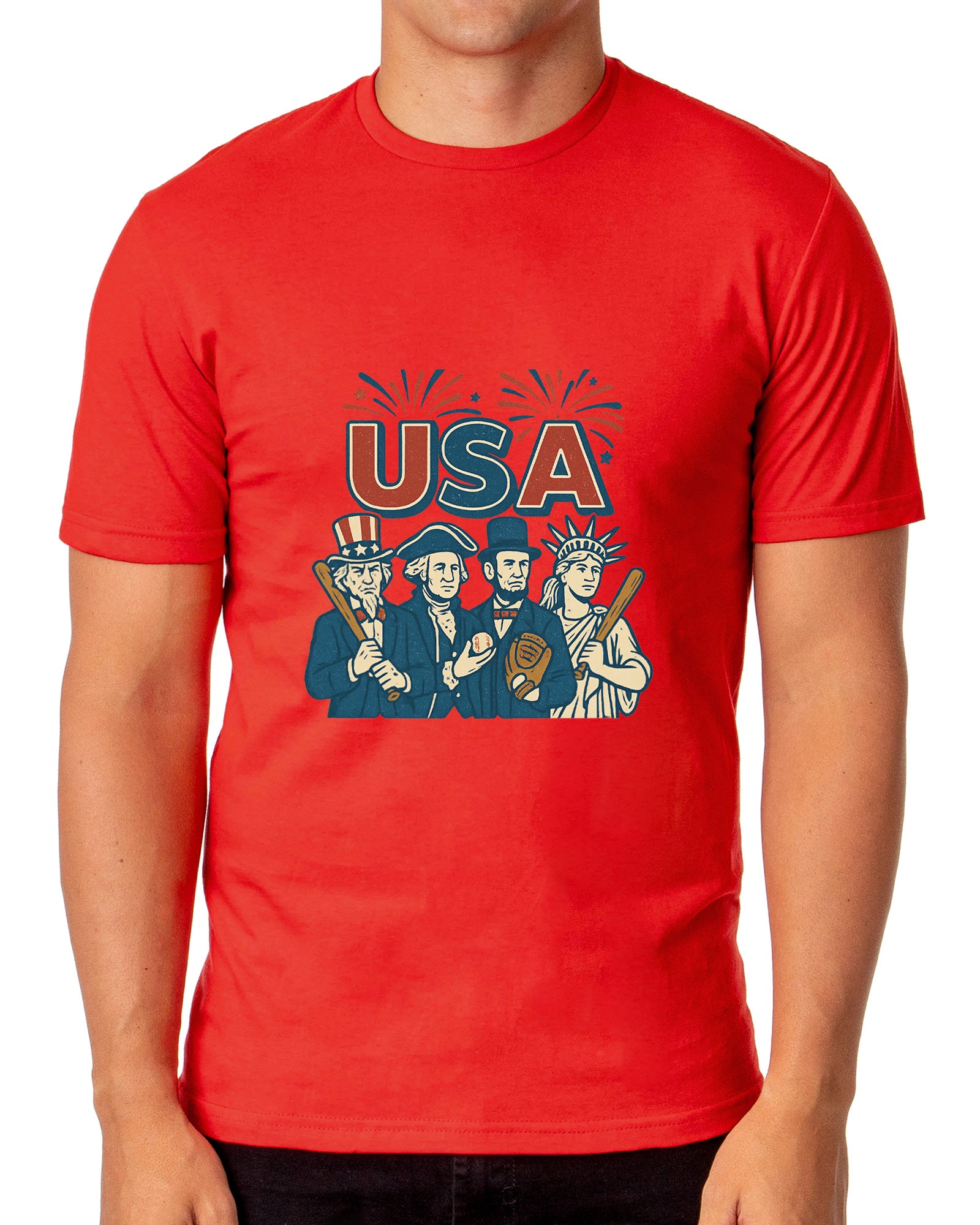 All-Stars of America T-Shirt Men's Baseball Inspired USA Adult Tee