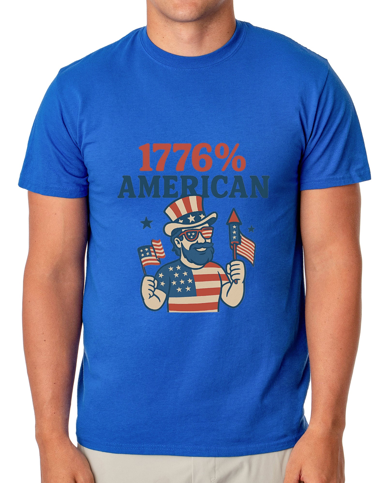 Men's 4th of July 1776% American USA Patriotic Funny T-Shirt