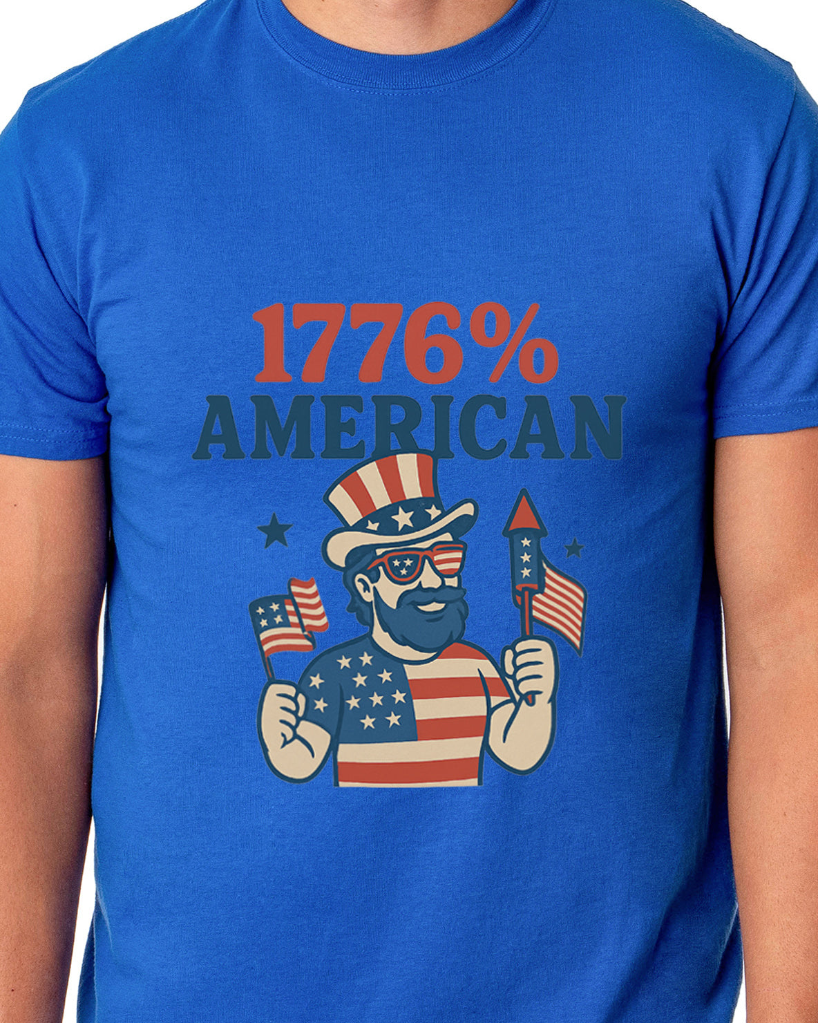 Men's 4th of July 1776% American USA Patriotic Funny T-Shirt