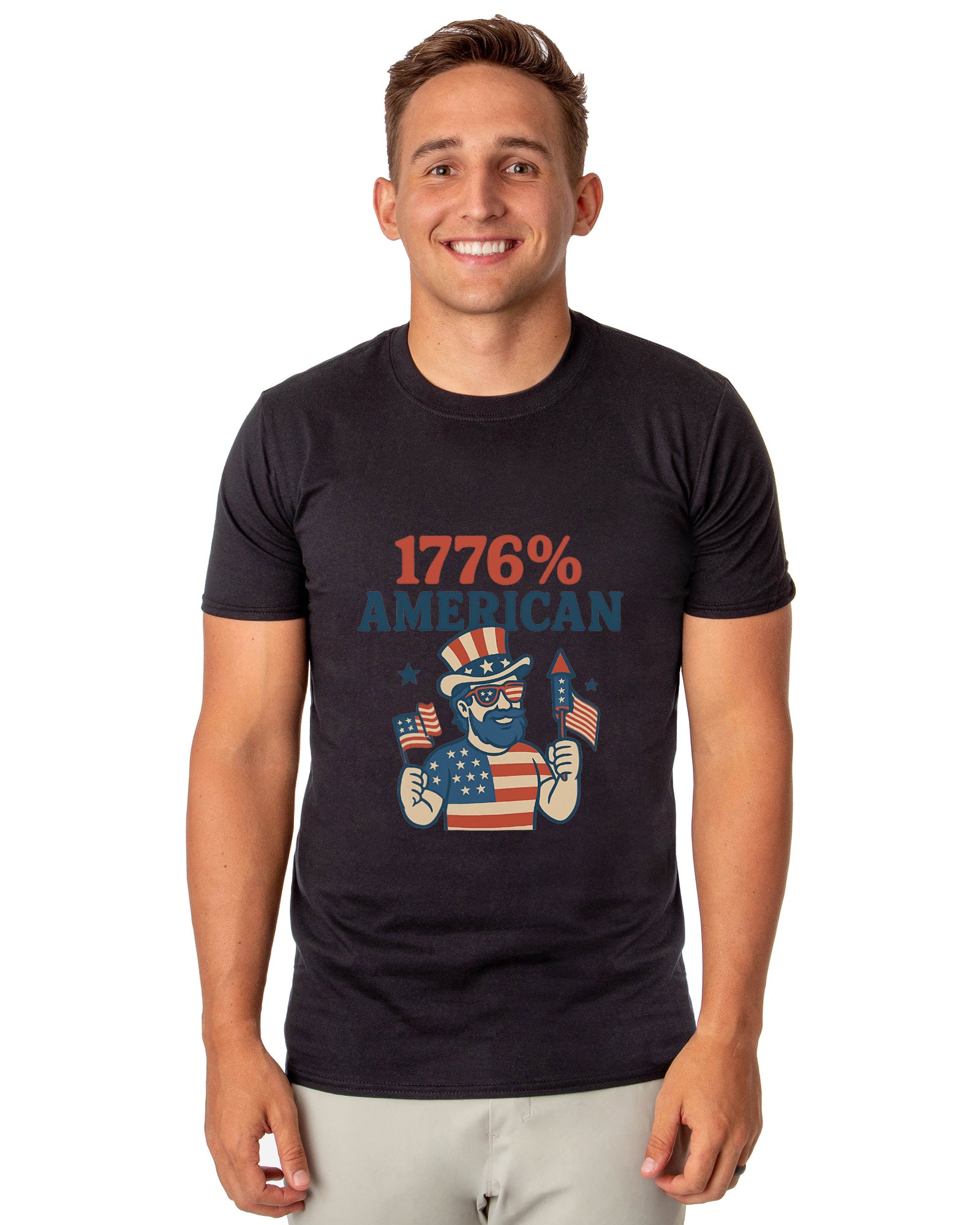 Men's 4th of July 1776% American USA Patriotic Funny T-Shirt