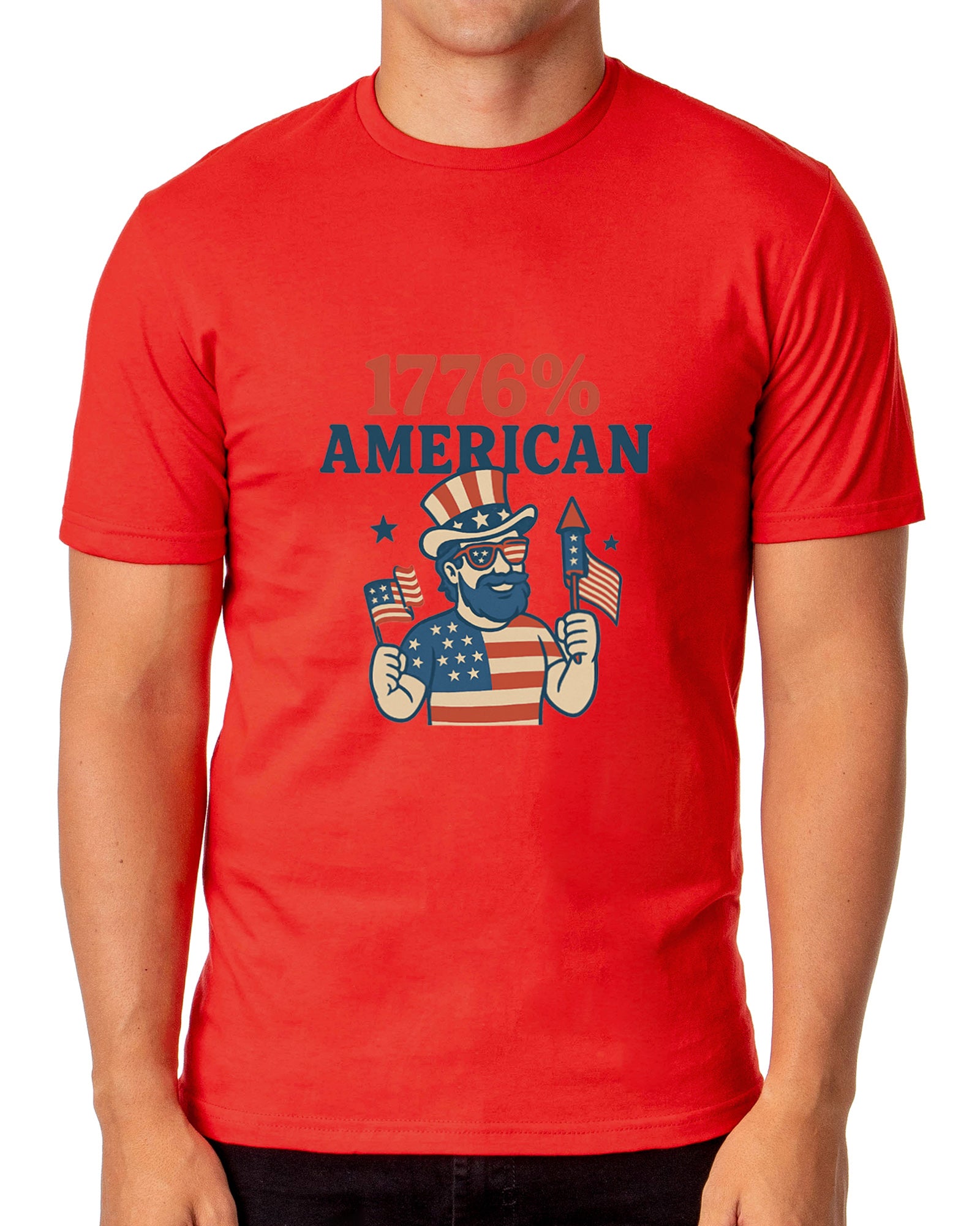Men's 4th of July 1776% American USA Patriotic Funny T-Shirt