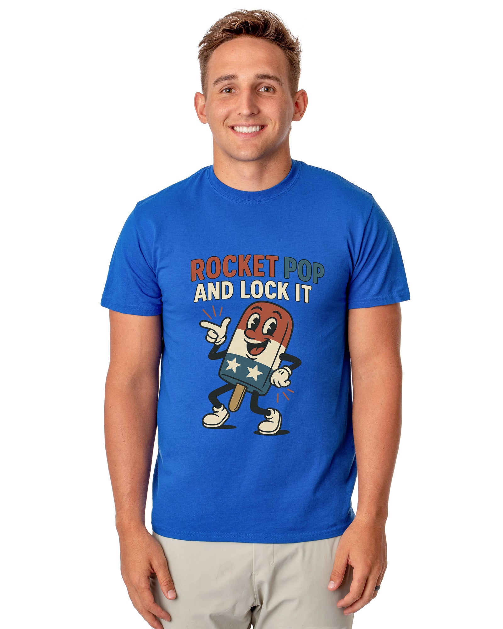 Men's Rocket Pop And Lock It Popsicle Patriotic Funny T-Shirt For Adults