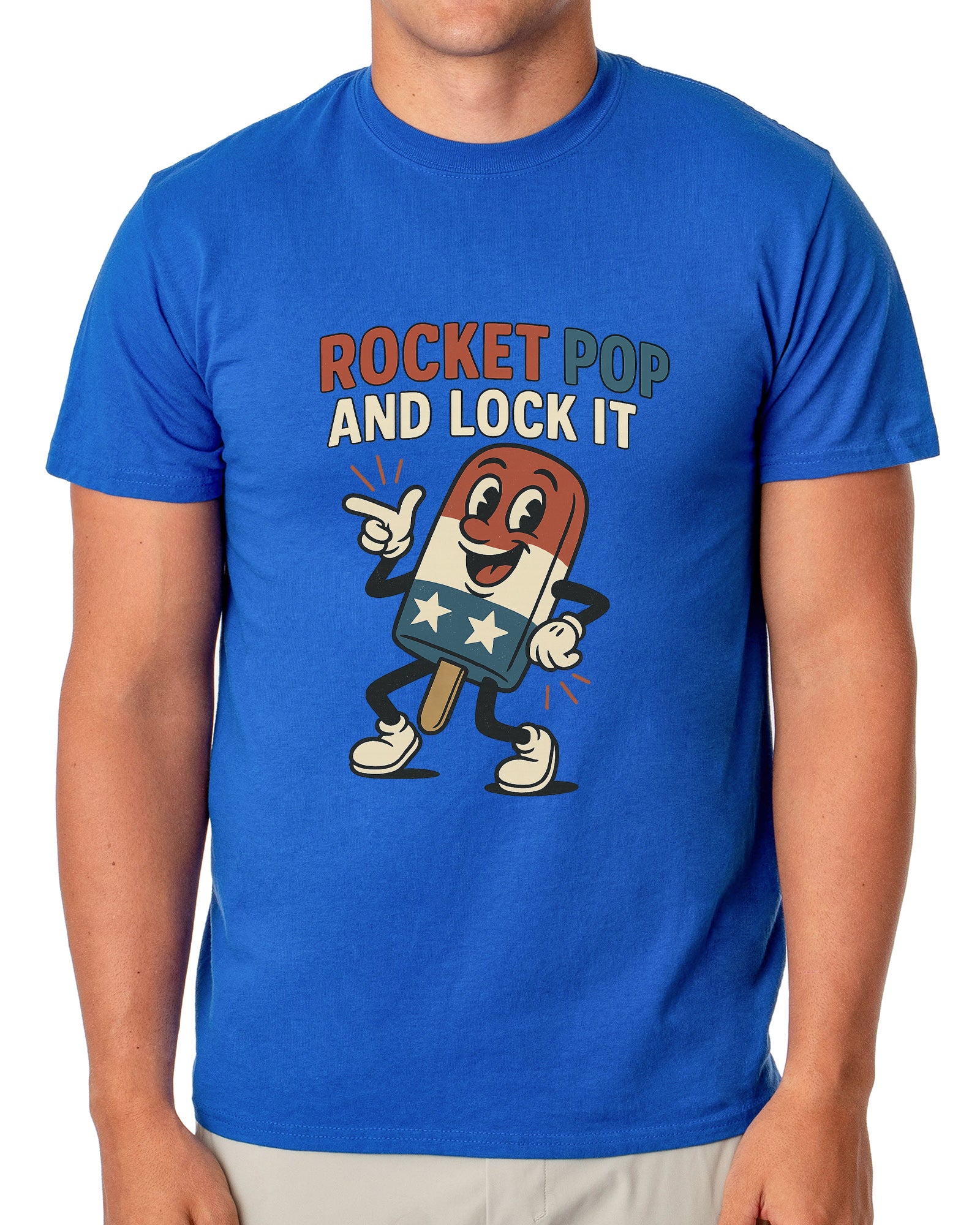 Men's Rocket Pop And Lock It Popsicle Patriotic Funny T-Shirt For Adults