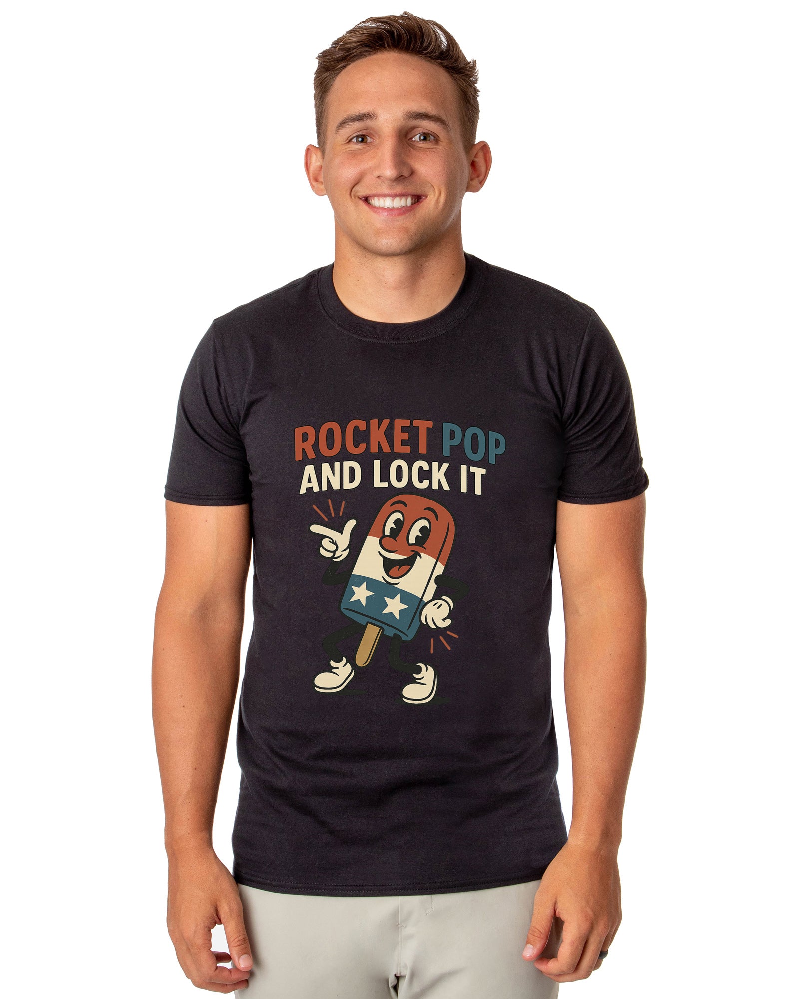 Men's Rocket Pop And Lock It Popsicle Patriotic Funny T-Shirt For Adults