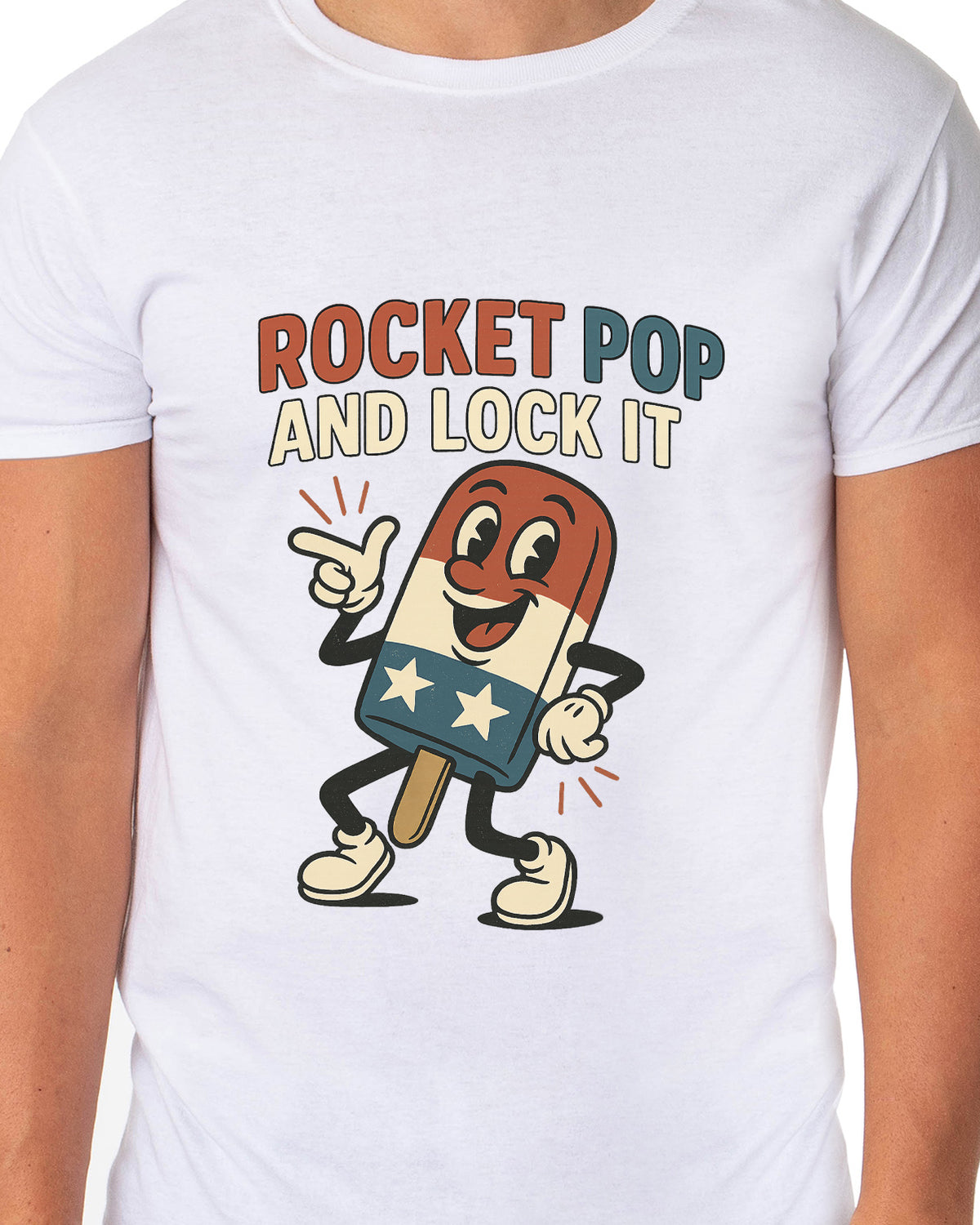 Men's Rocket Pop And Lock It Popsicle Patriotic Funny T-Shirt For Adults