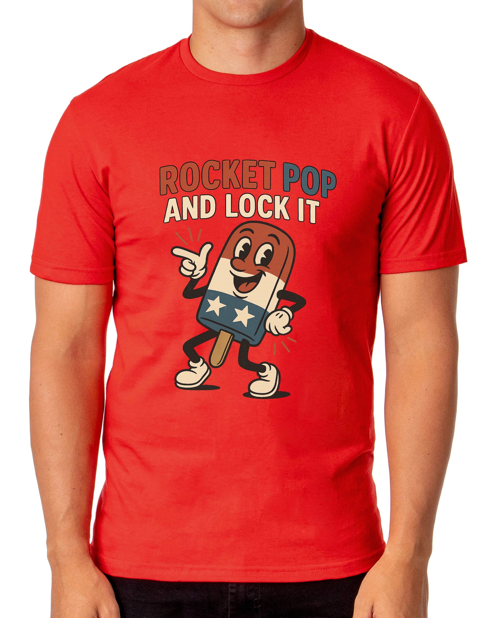 Men's Rocket Pop And Lock It Popsicle Patriotic Funny T-Shirt For Adults