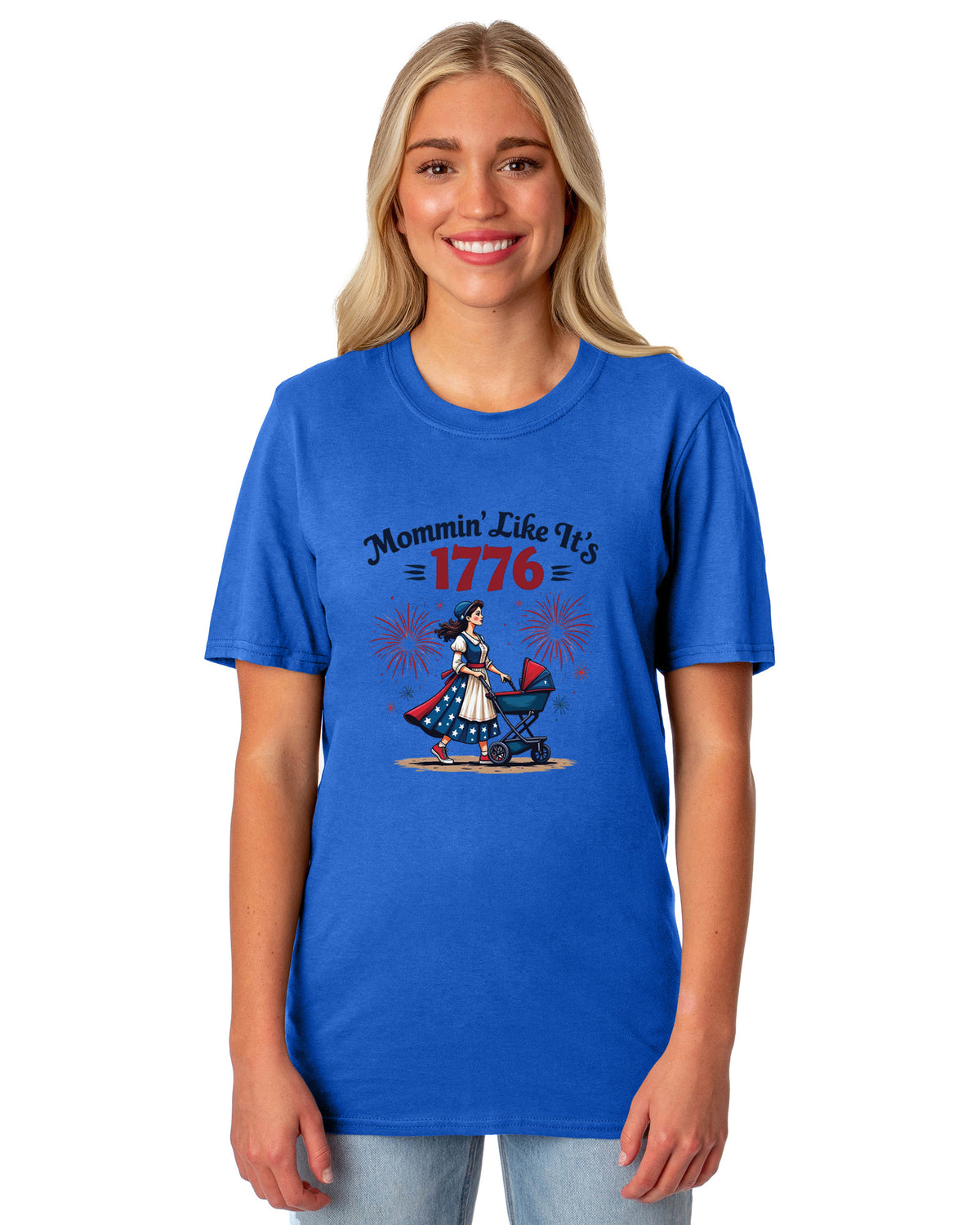 American Inspired T-Shirt Women's Mommin' Like It's 1776 Adult Patriotic Tee